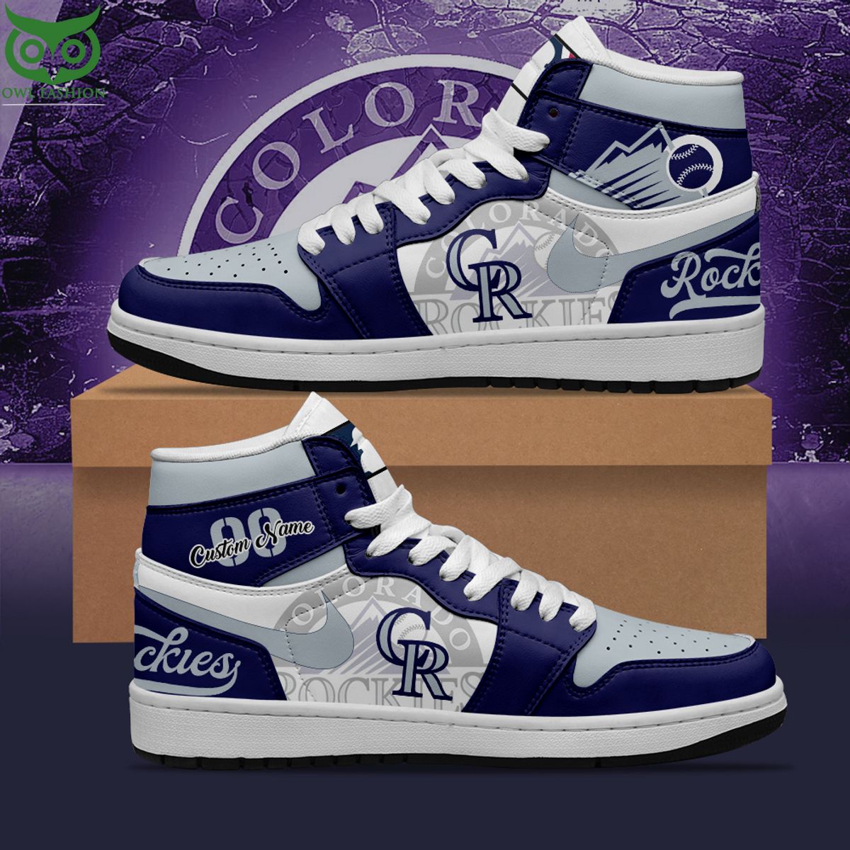 Ideafootwear Colorado Rockies AJ1 High Sneakers Shoes For Men And Women 7