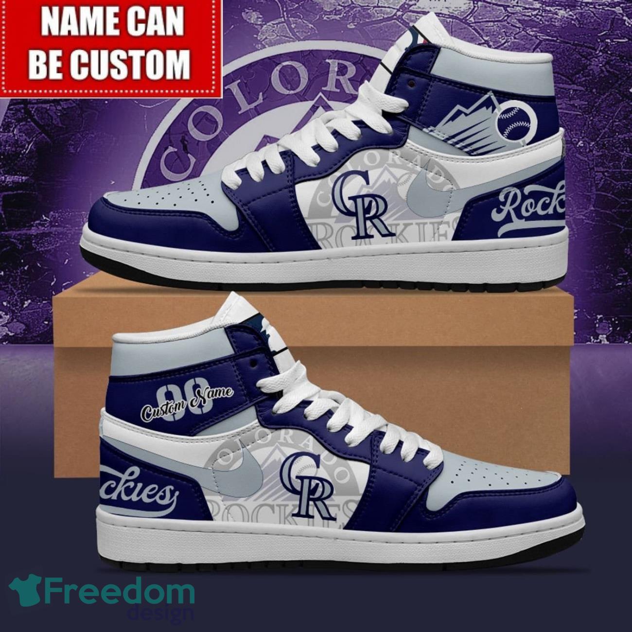 Ideafootwear Colorado Rockies AJ1 High Sneakers Shoes For Men And Women 1