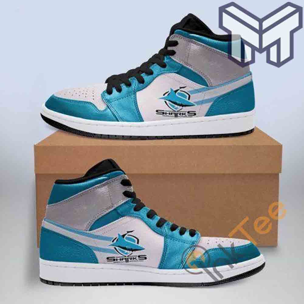 Ideafootwear Cronulla Sutherland Sharks AJ1 High Sneakers Shoes For Men And Women 2