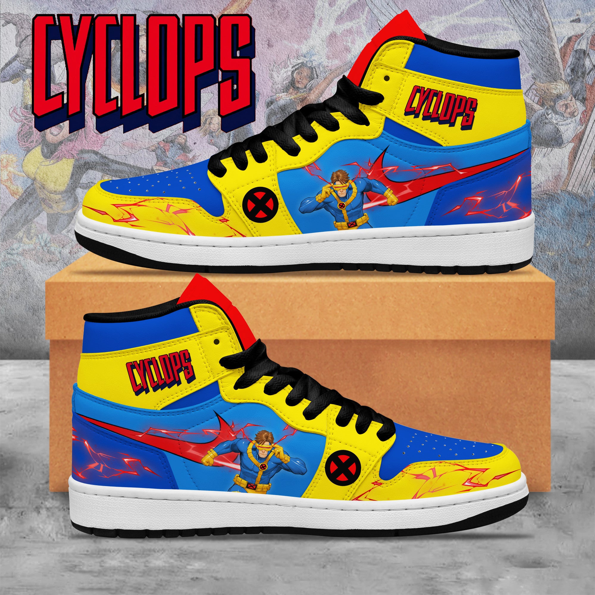 Ideafootwear Cyclops AJ1 High Sneakers Shoes For Men And Women 2