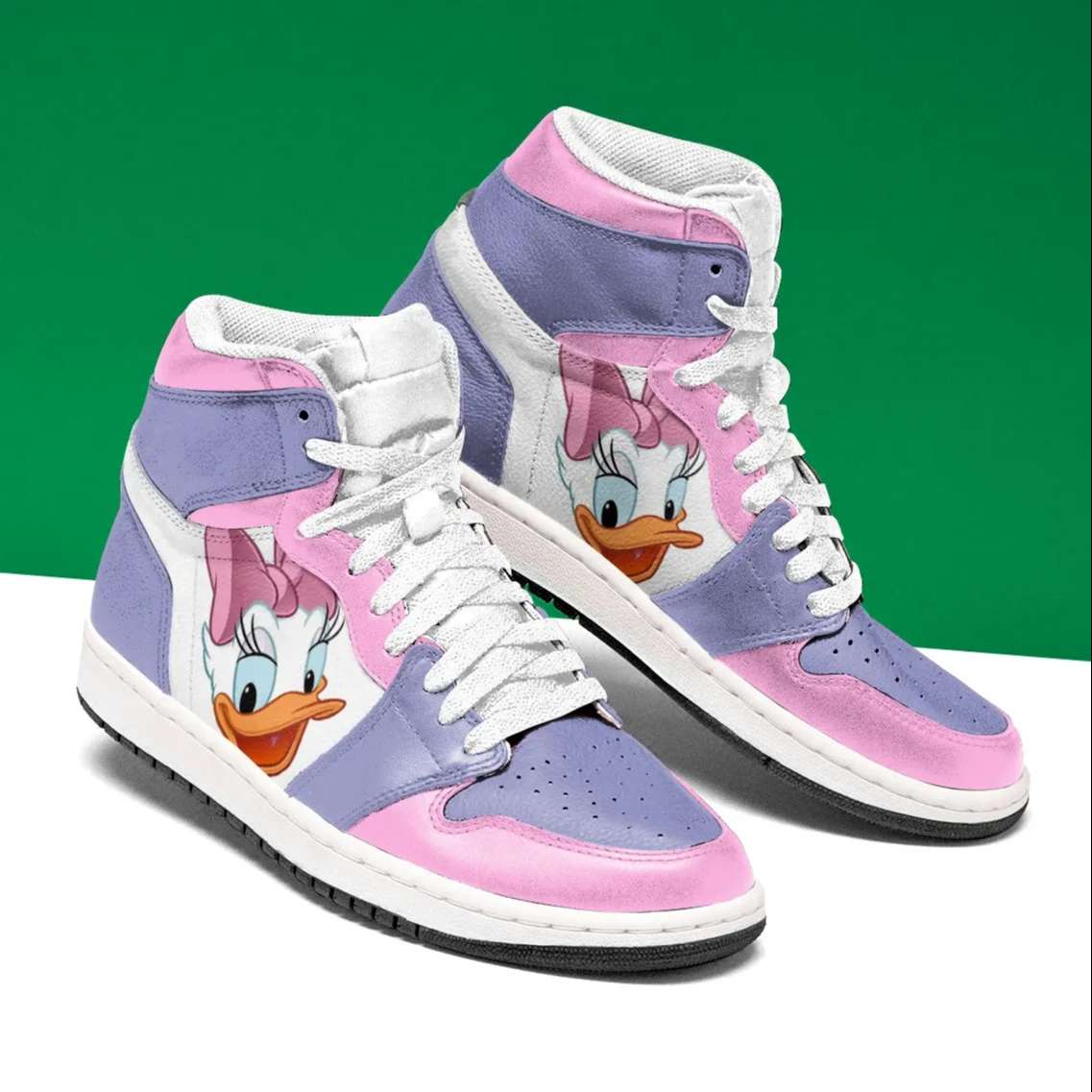 Ideafootwear Daisy Duck AJ1 High Sneakers Shoes For Men And Women 1