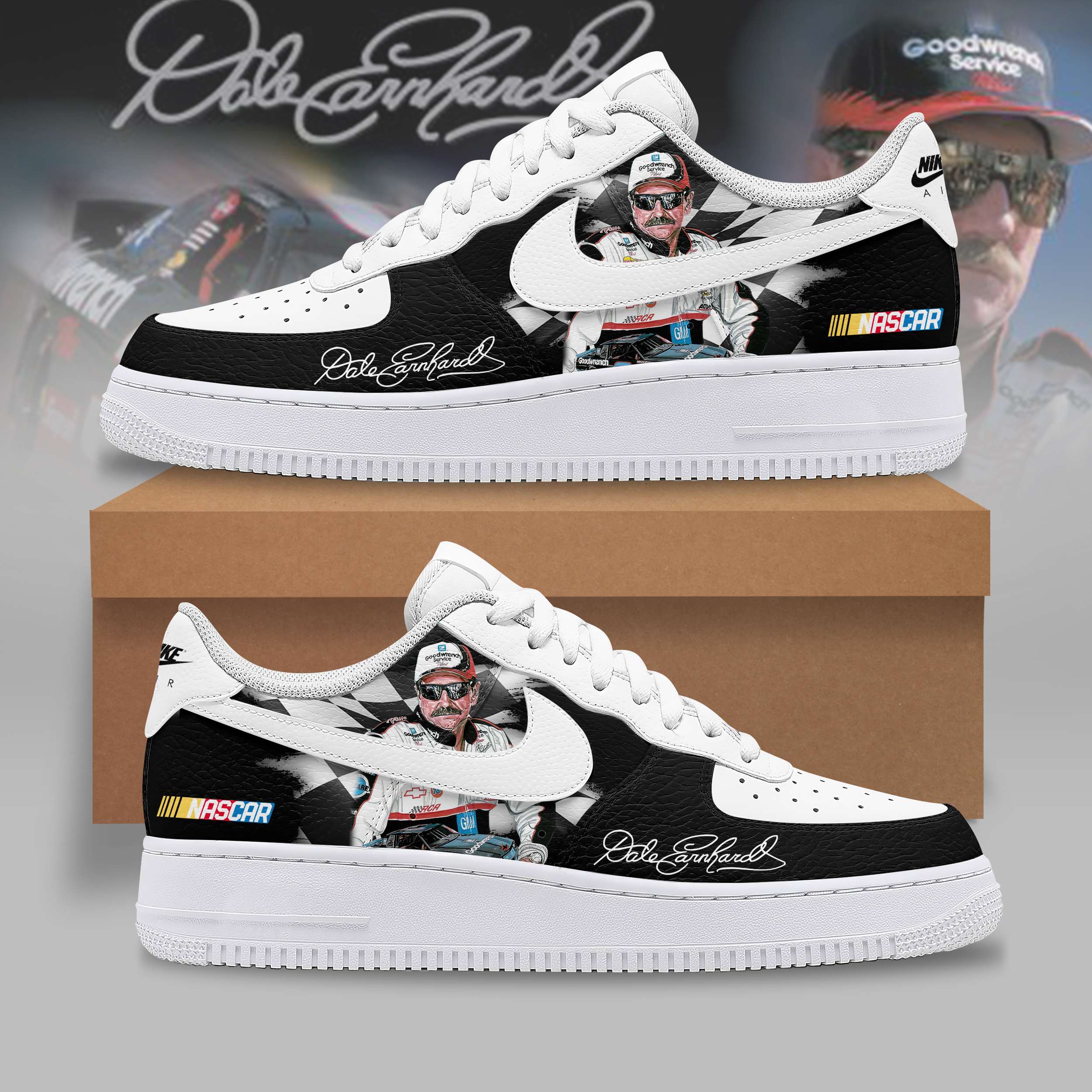 Ideafootwear Dale Earnhardt Air Low-Top Sneakers Shoes For Men And Women 4