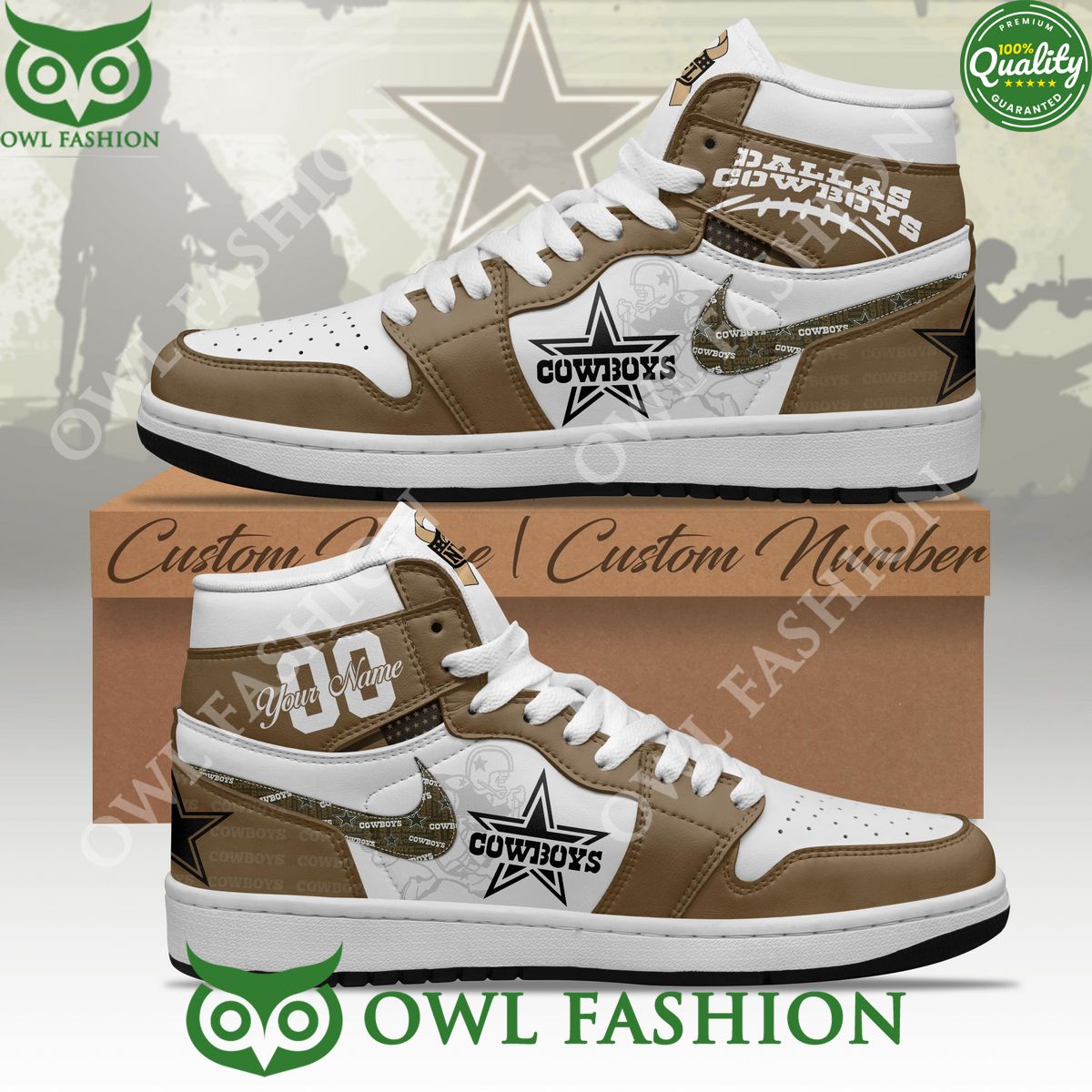 Ideafootwear Dallas Cowboys AJ1 High Sneakers Shoes For Men And Women 15