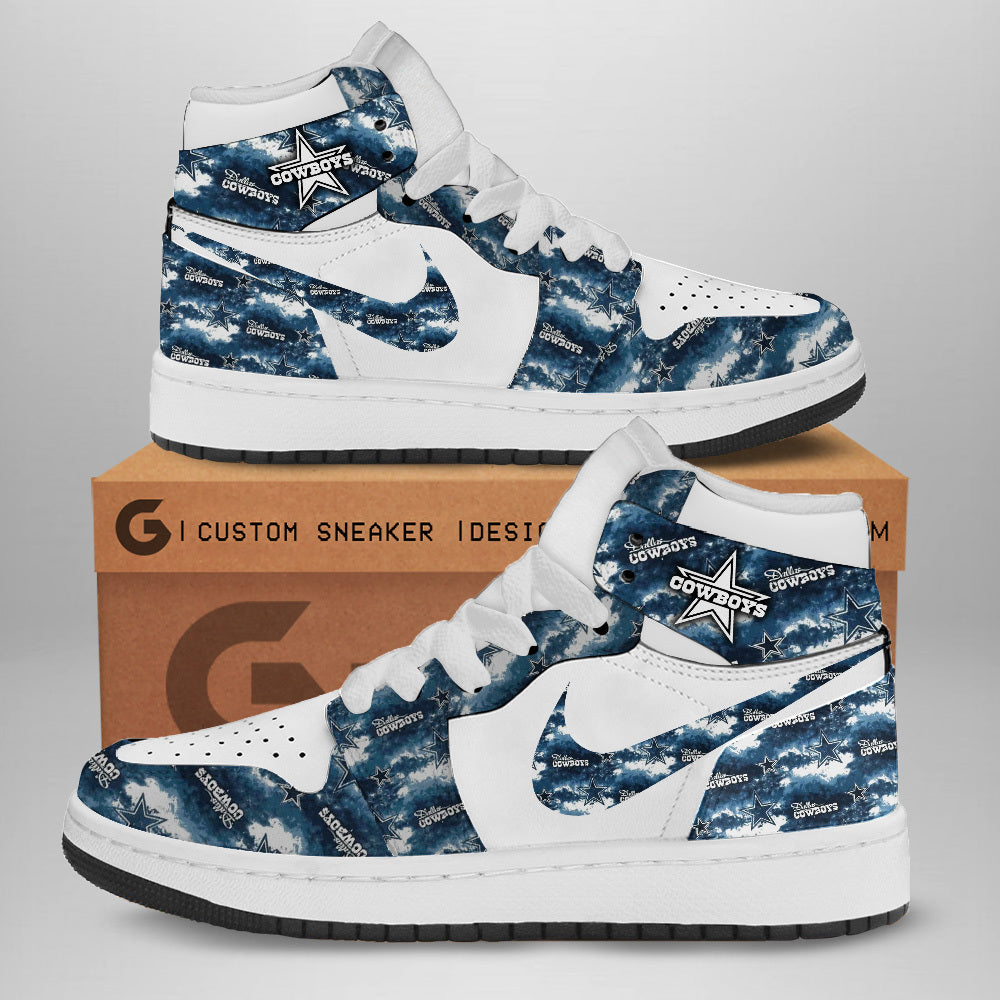 Ideafootwear Dallas Cowboys AJ1 High Sneakers Shoes For Men And Women 13