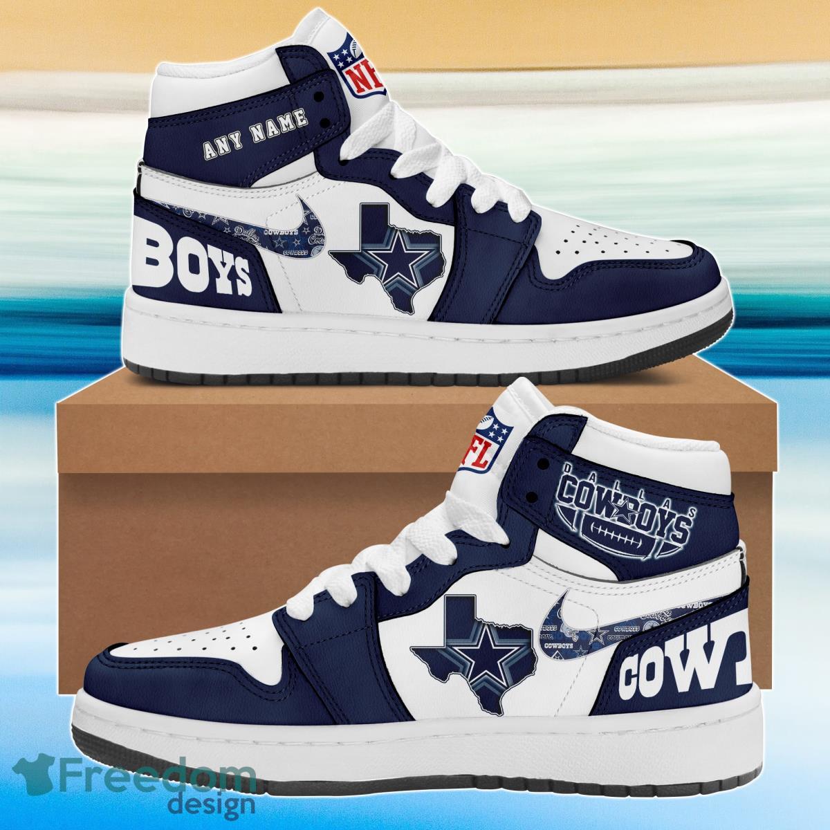 Ideafootwear Dallas Cowboys AJ1 High Sneakers Shoes For Men And Women 2