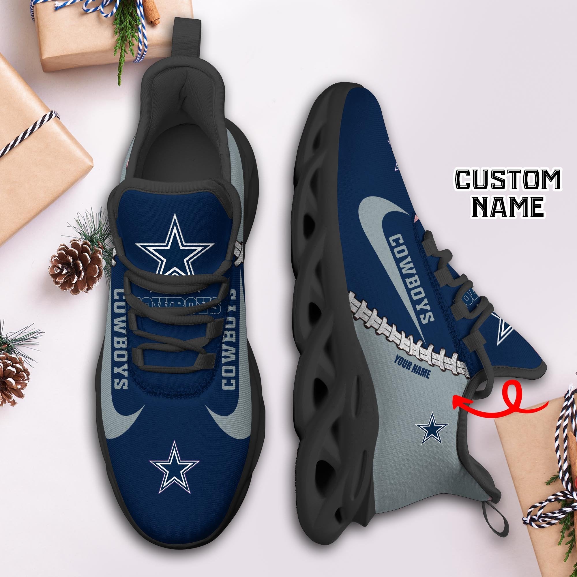Ideafootwear Dallas Cowboys Max Soul Shoes Sneakers For Men And Women 235