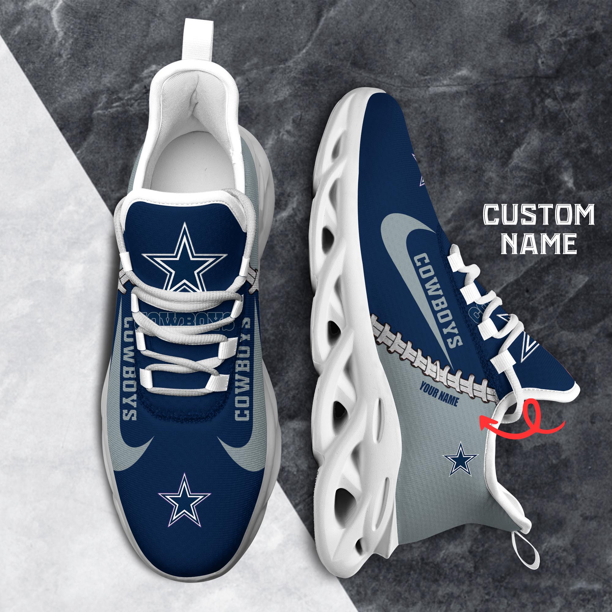 Ideafootwear Dallas Cowboys Max Soul Shoes Sneakers For Men And Women 235