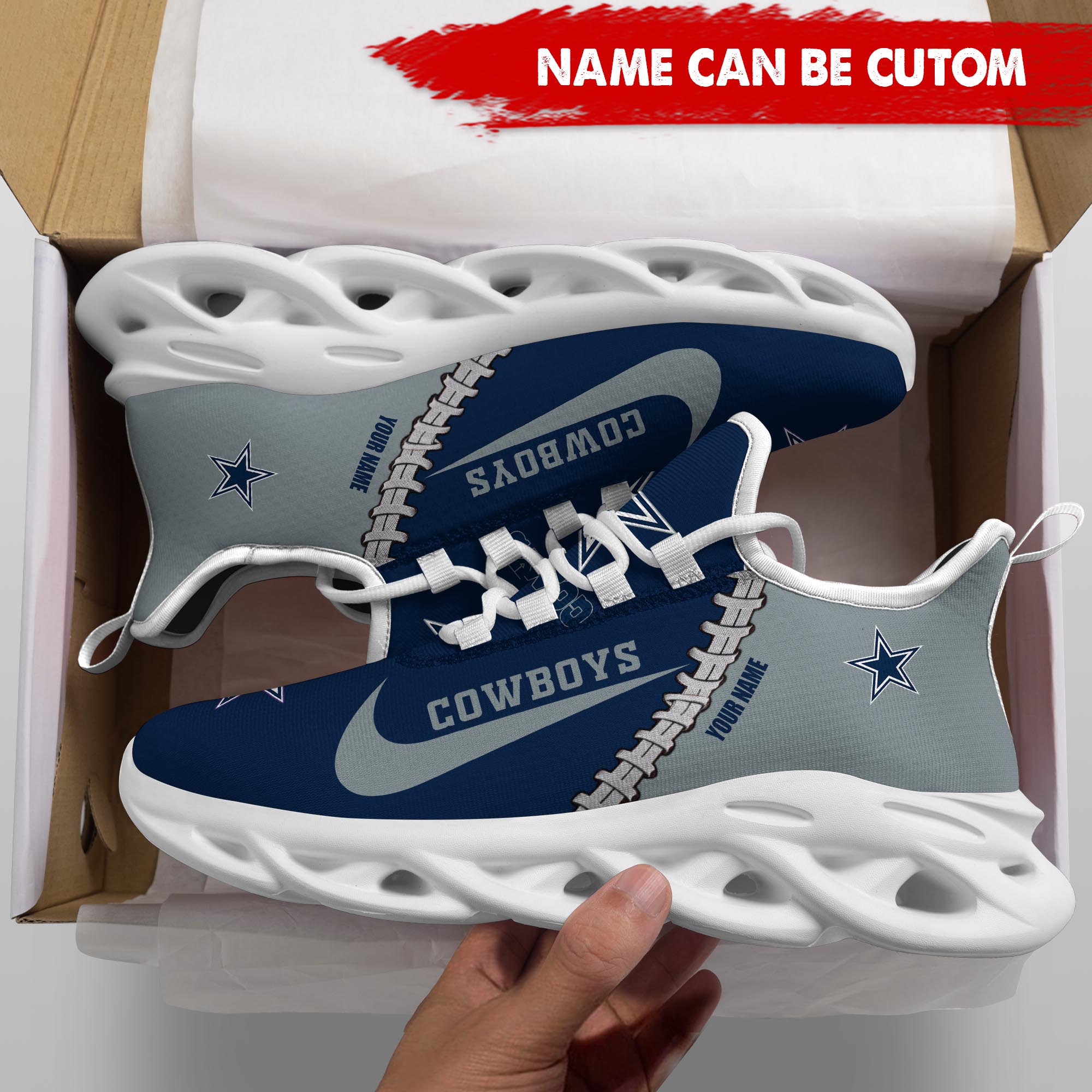 Ideafootwear Dallas Cowboys Max Soul Shoes Sneakers For Men And Women 235