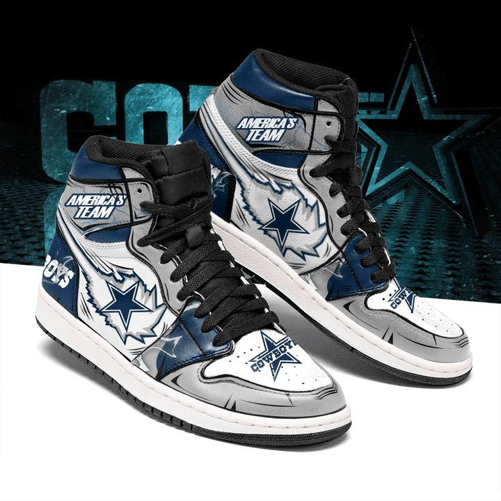 Ideafootwear Dallas Cowboys NFL AJ1 High Sneakers Shoes For Men And Women 8