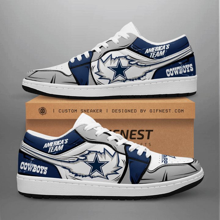 Ideafootwear Dallas Cowboys NFL AJ1 High Sneakers Shoes For Men And Women 8