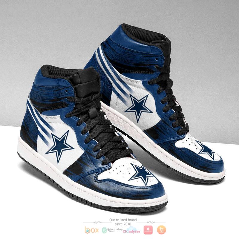 Ideafootwear Dallas Cowboys NFL AJ1 High Sneakers Shoes For Men And Women 14