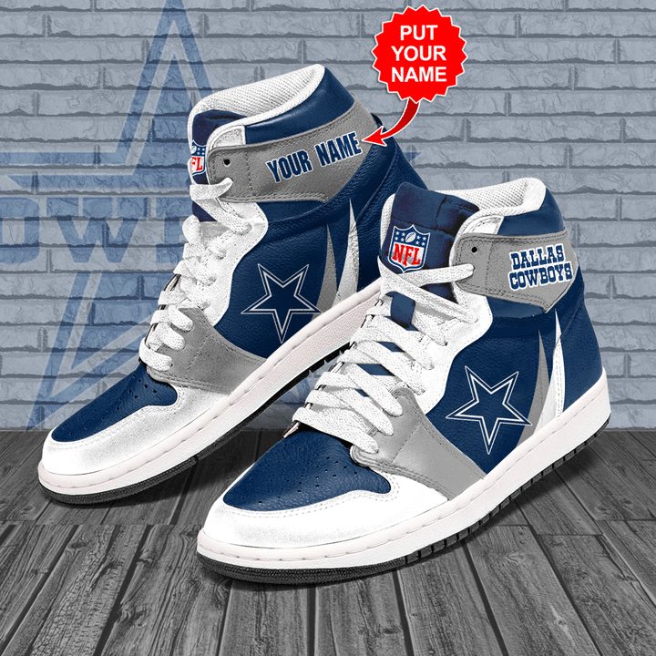 Ideafootwear Dallas Cowboys NFL AJ1 High Sneakers Shoes For Men And Women 4
