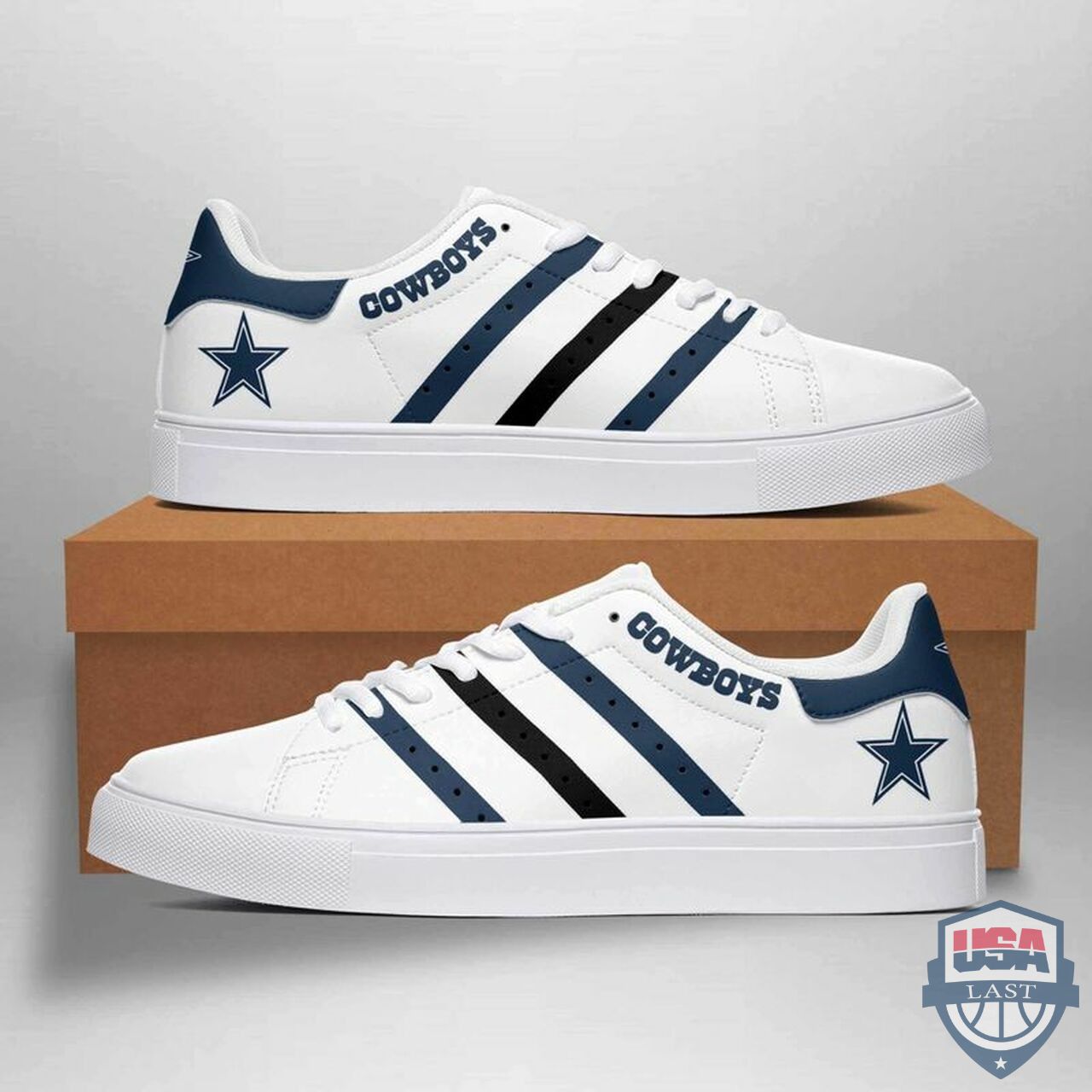 Ideafootwear Dallas Cowboys Skate Stan Shoes Sneakes For Men And Women 12