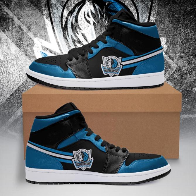 Ideafootwear Dallas Mavericks NBA AJ1 High Sneakers Shoes For Men And Women 2