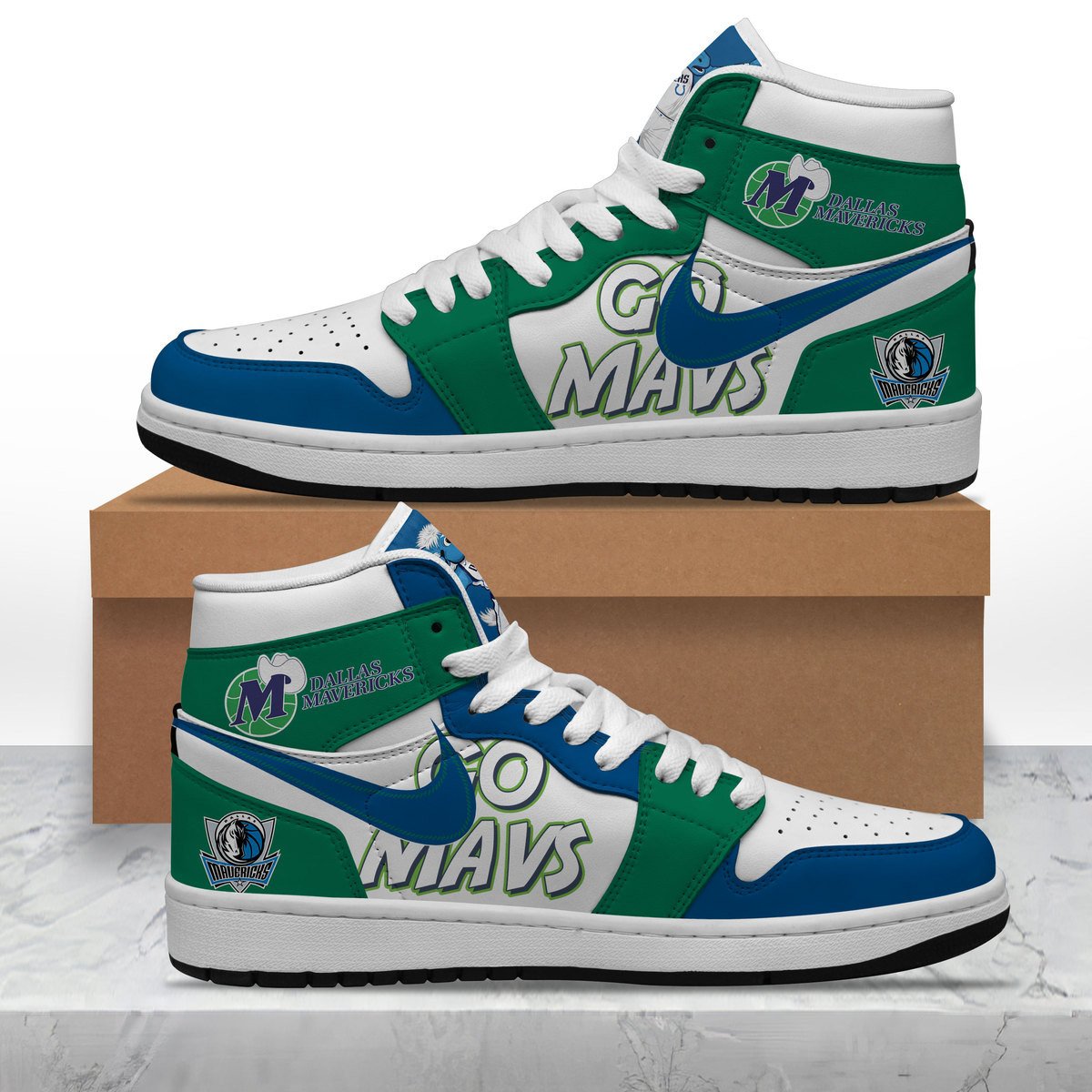 Ideafootwear Dallas Mavericks AJ1 High Sneakers Shoes For Men And Women 5