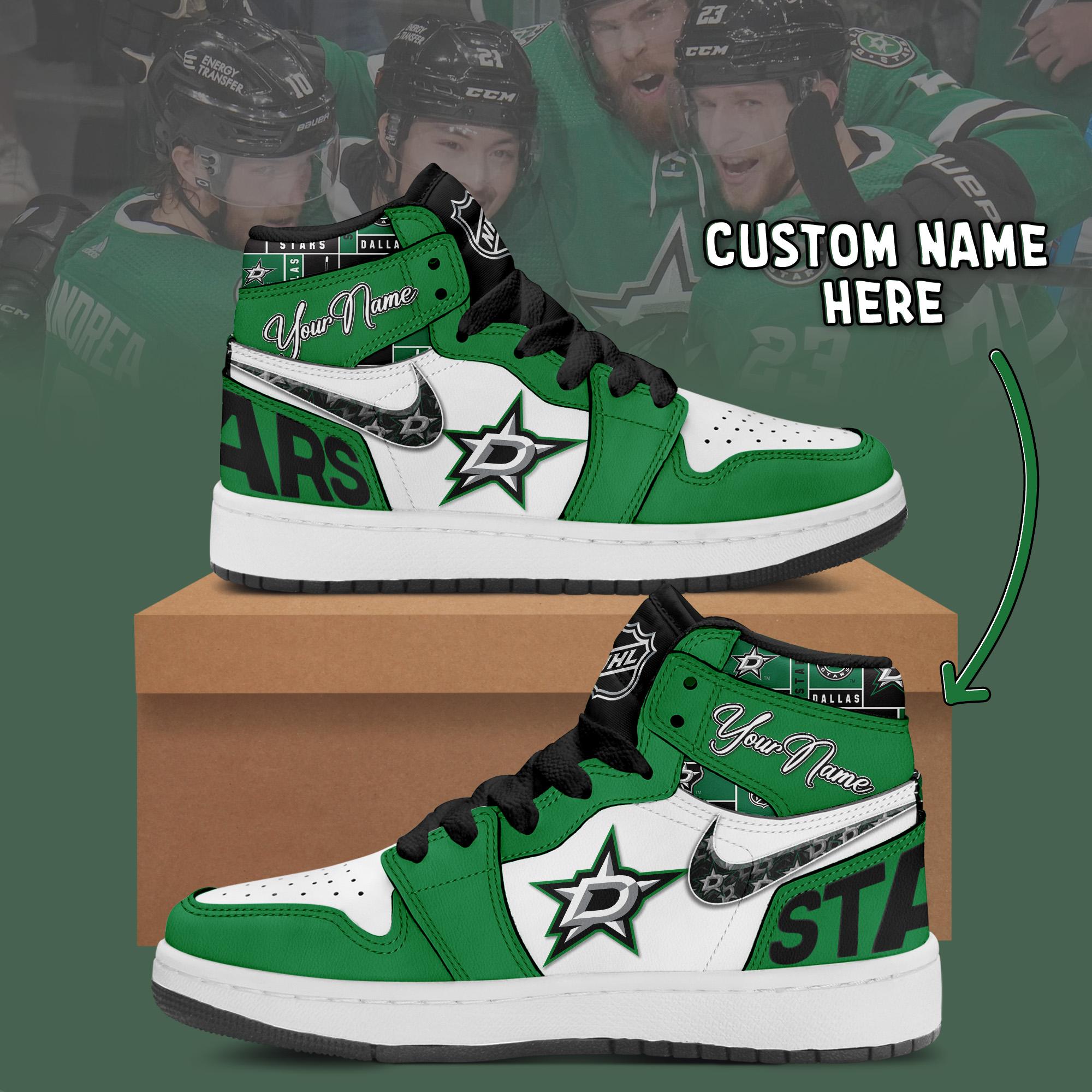 Ideafootwear Dallas Stars AJ1 High Sneakers Shoes For Men And Women 3