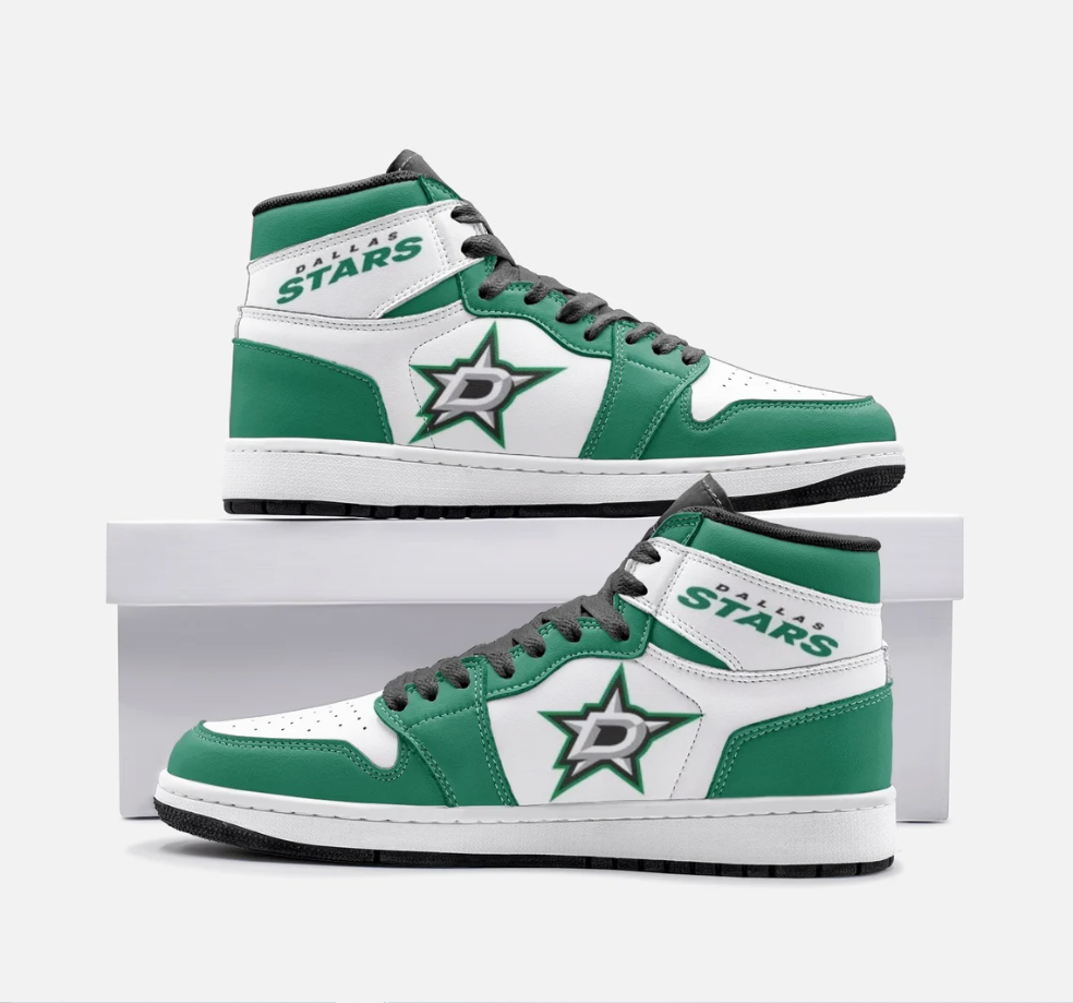 Ideafootwear Dallas Stars AJ1 High Sneakers Shoes For Men And Women 6