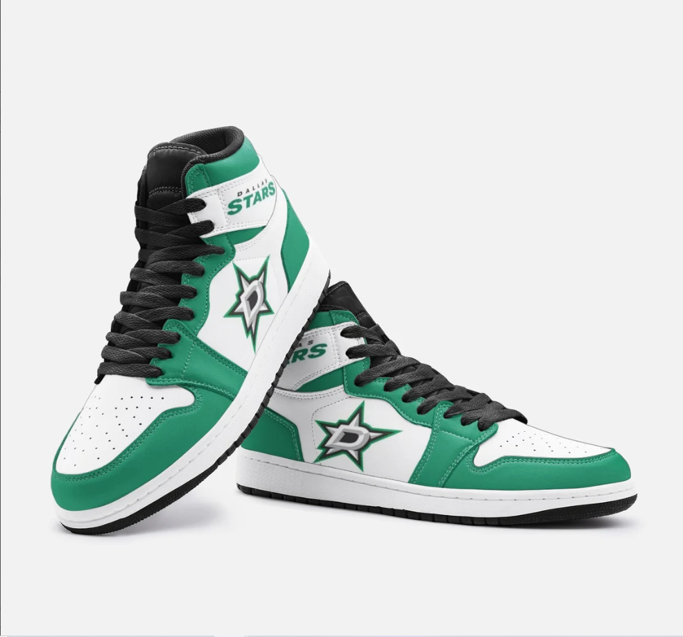 Ideafootwear Dallas Stars AJ1 High Sneakers Shoes For Men And Women 6