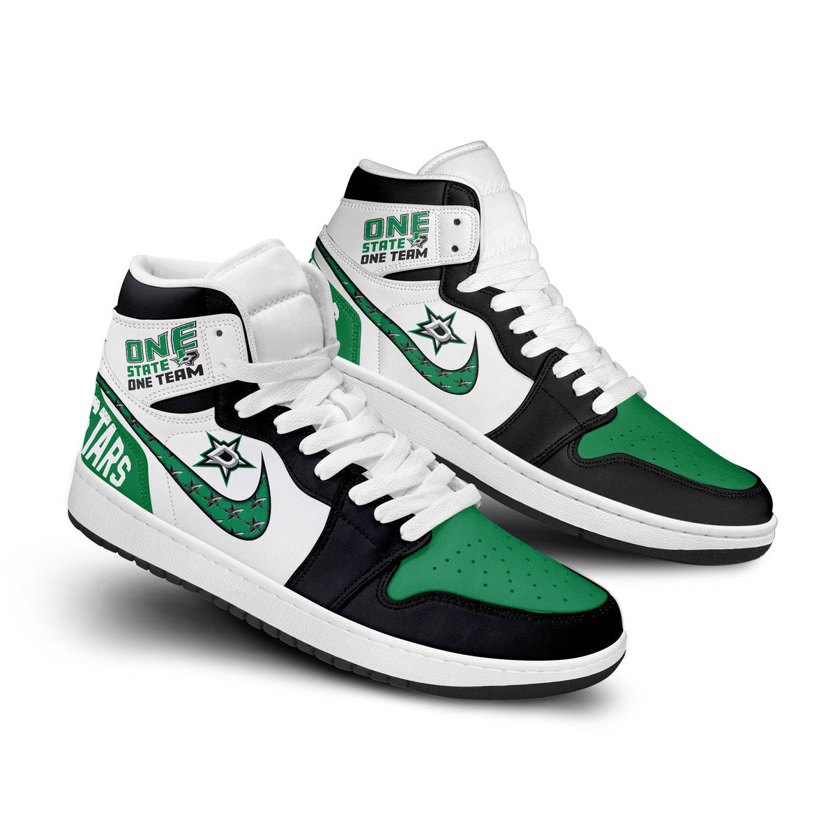 Ideafootwear Dallas Stars AJ1 High Sneakers Shoes For Men And Women 8