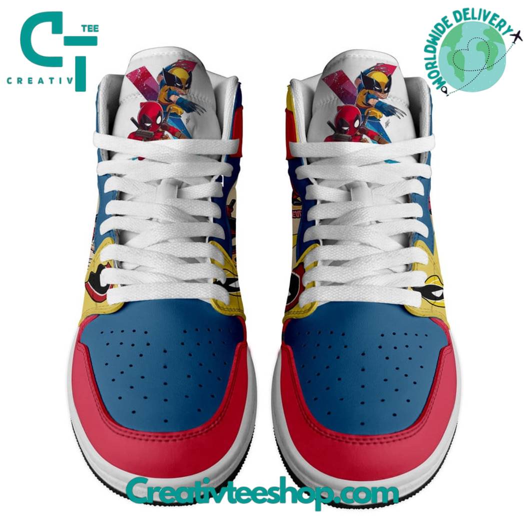Ideafootwear Deadpool AJ1 High Sneakers Shoes For Men And Women 7