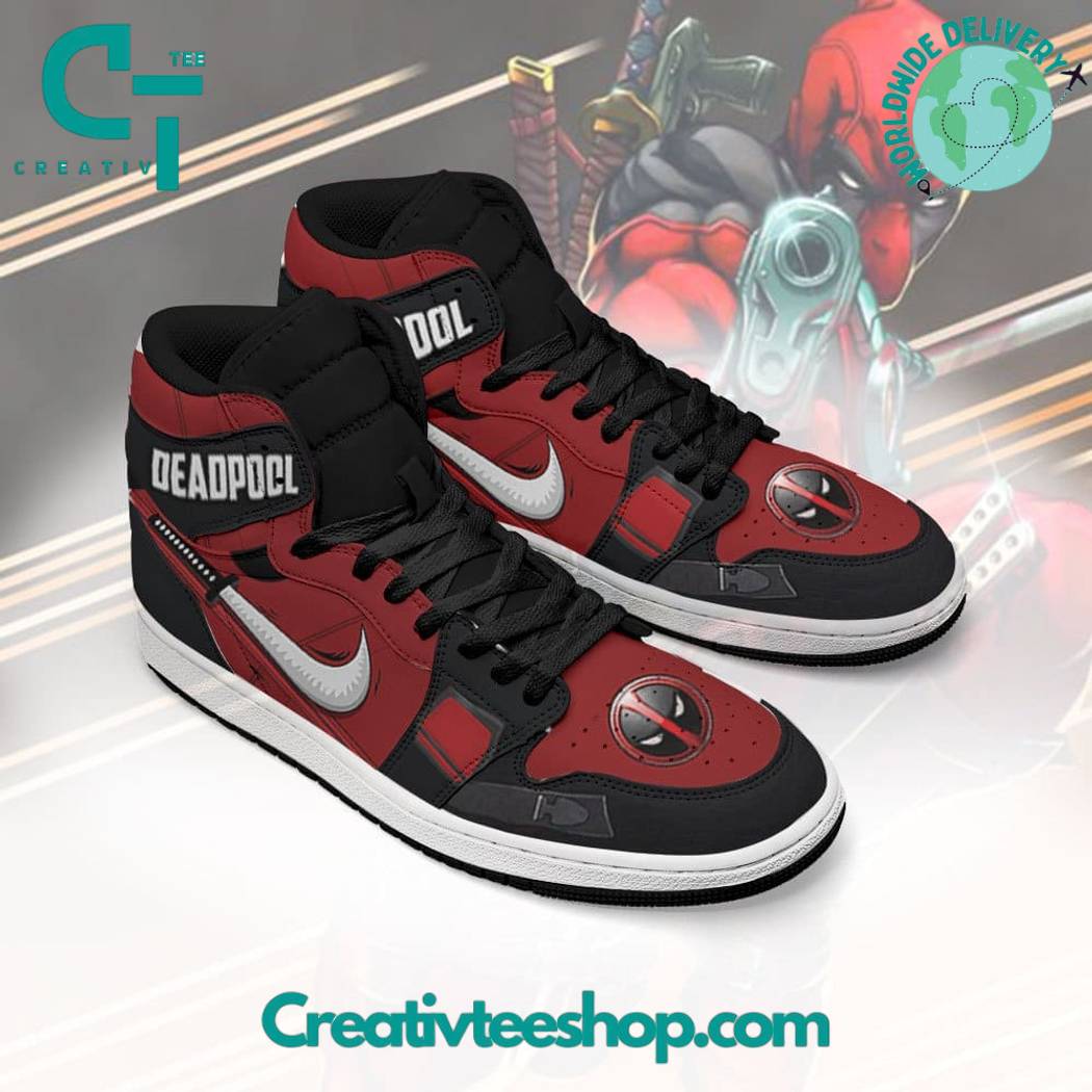 Ideafootwear Deadpool AJ1 High Sneakers Shoes For Men And Women 6