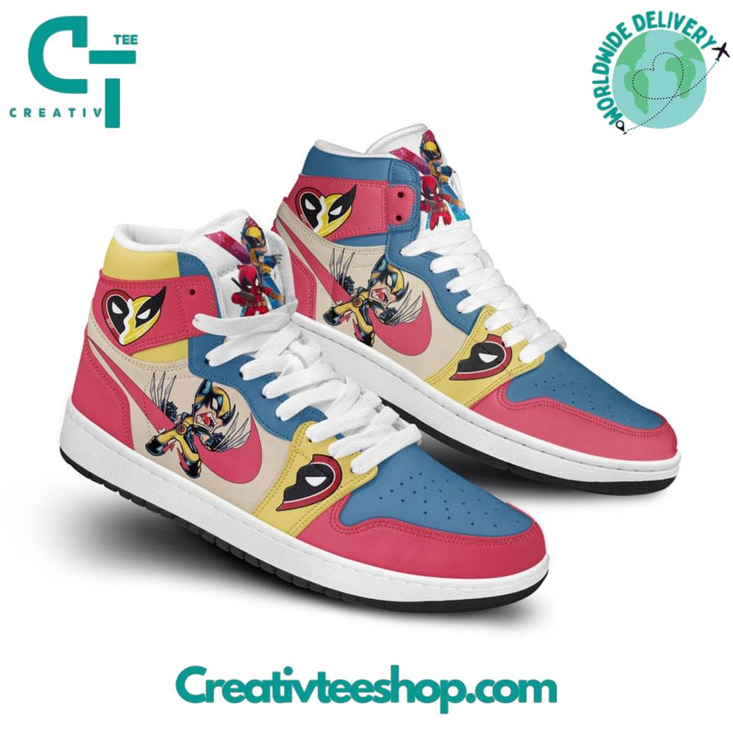 Ideafootwear Deadpool AJ1 High Sneakers Shoes For Men And Women 7