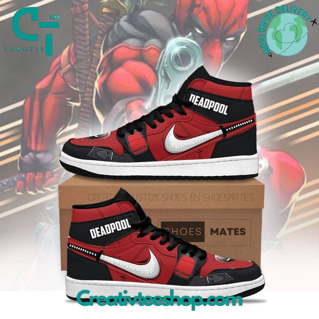 Ideafootwear Deadpool AJ1 High Sneakers Shoes For Men And Women 6