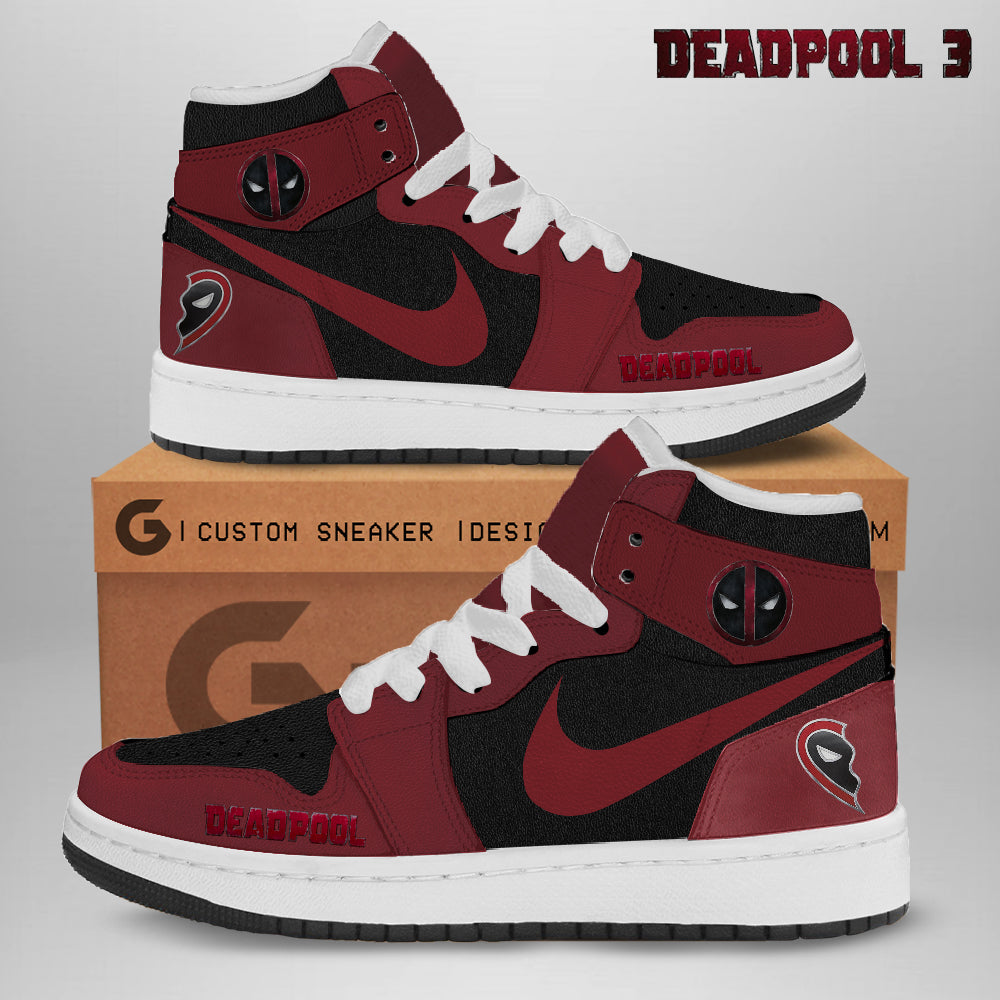 Ideafootwear Deadpool AJ1 High Sneakers Shoes For Men And Women 2