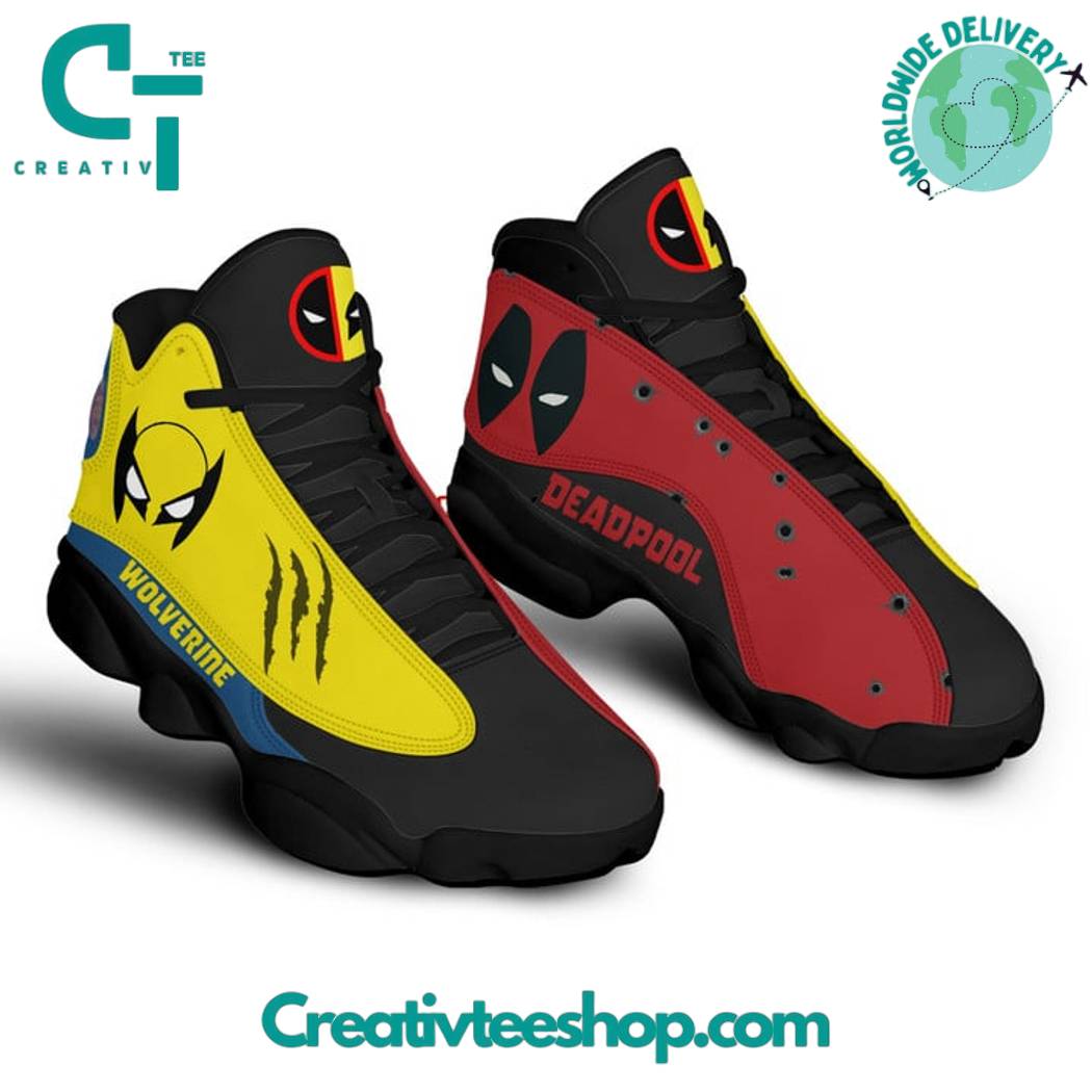 Ideafootwear Deadpool AJ13 Sneakers Shoes For Men And Women 1