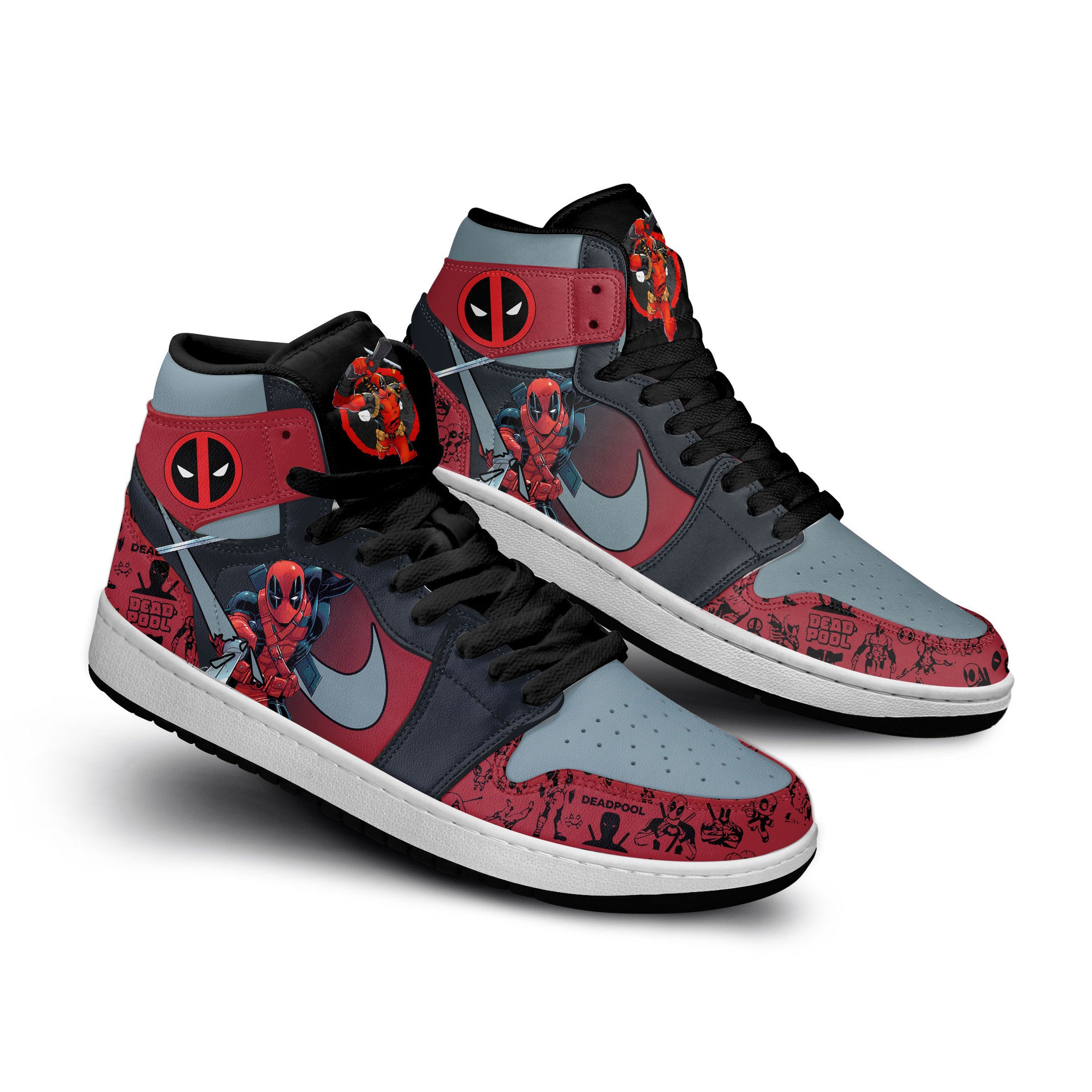 Ideafootwear Deadpool AJ1 High Sneakers Shoes For Men And Women 11