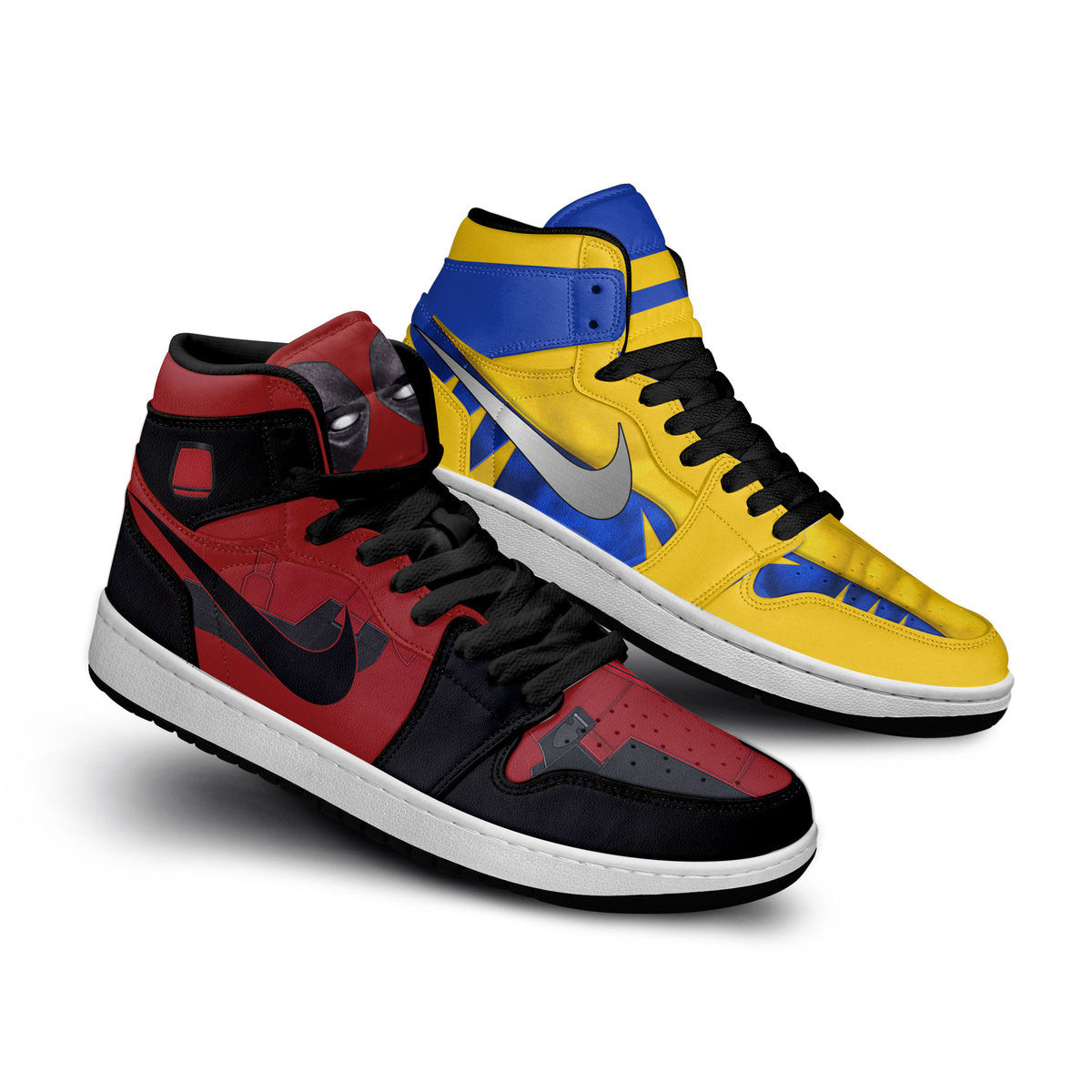 Ideafootwear Deadpool & Wolverine AJ1 High Sneakers Shoes For Men And Women 1