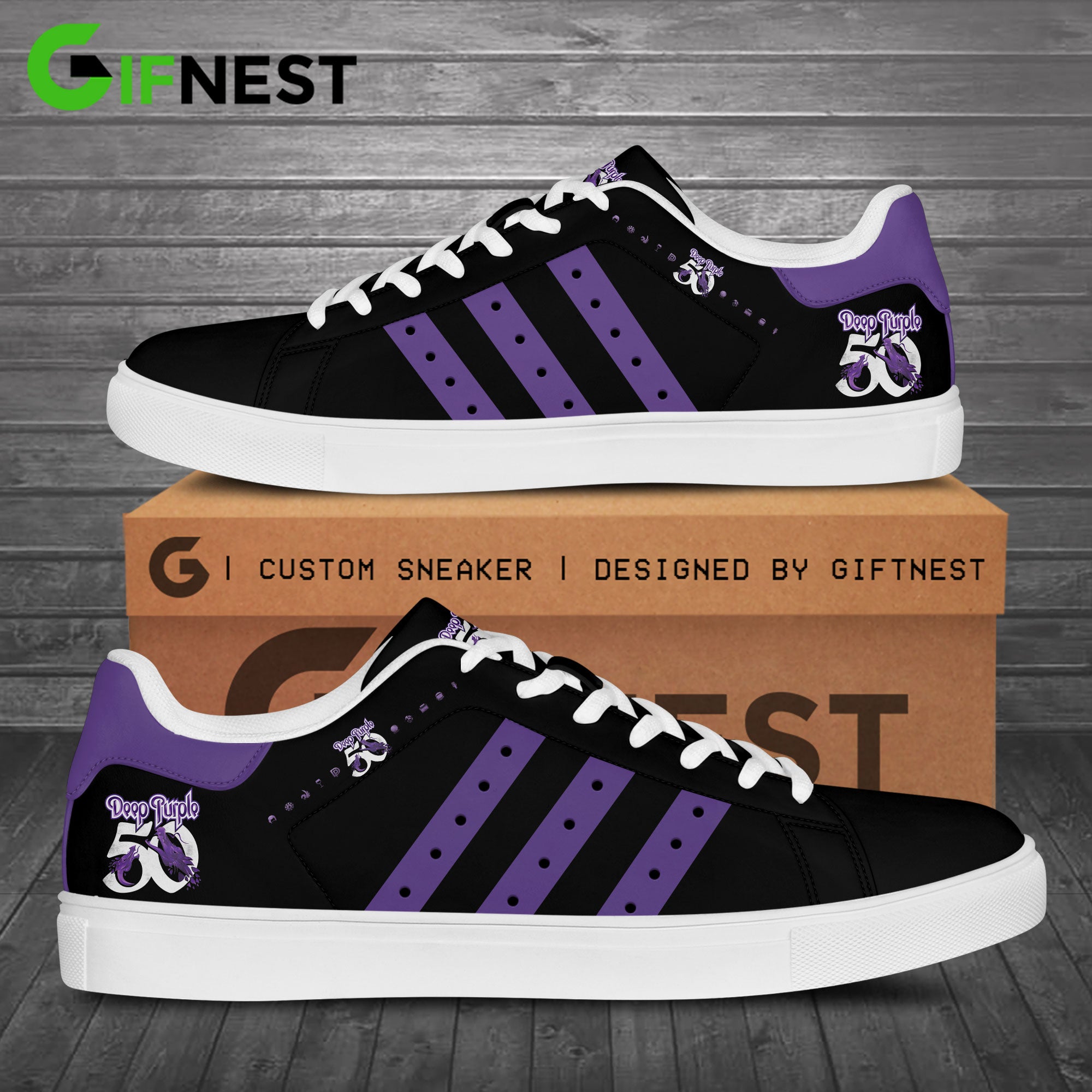 Ideafootwear Deep Purple Skate Stan Shoes Sneakes For Men And Women 1