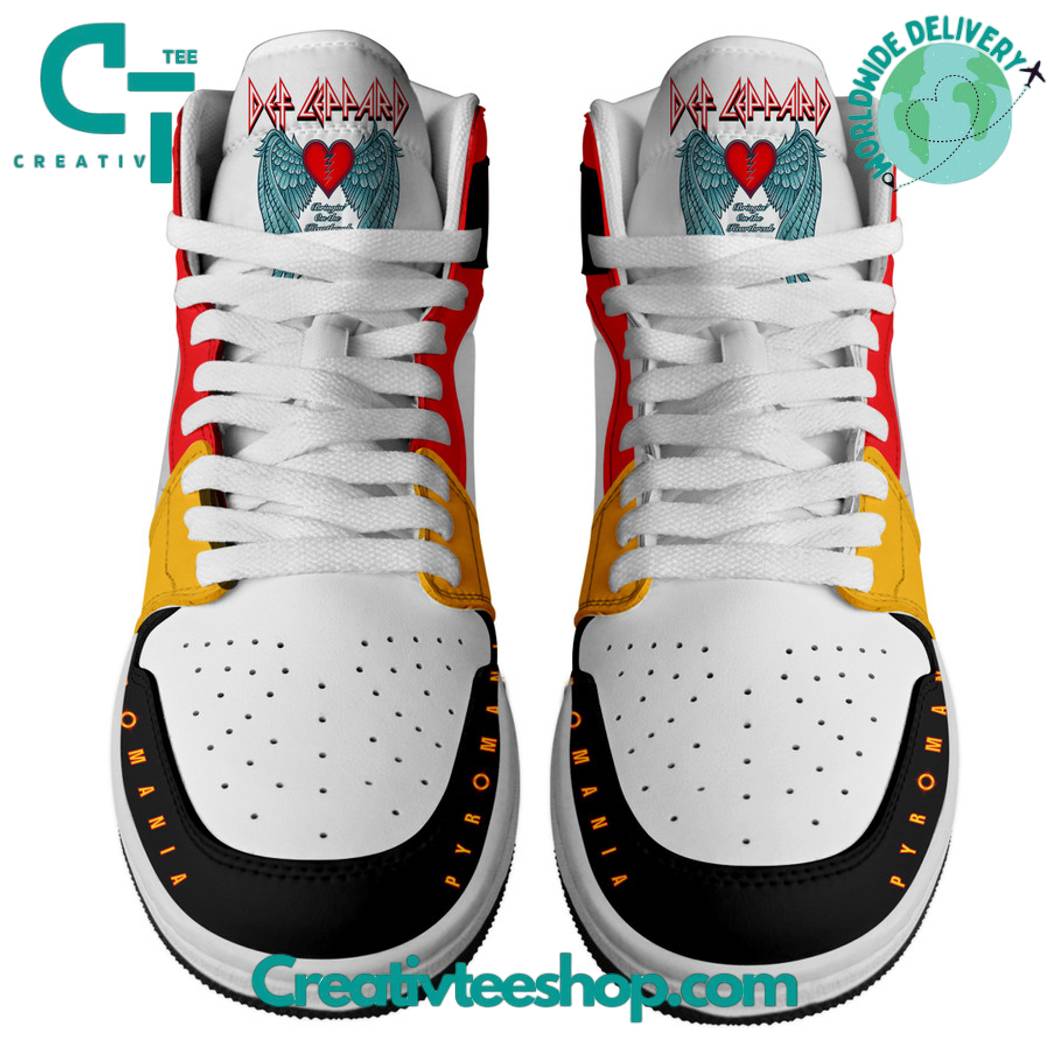 Ideafootwear Def Leppard AJ1 High Sneakers Shoes For Men And Women 1