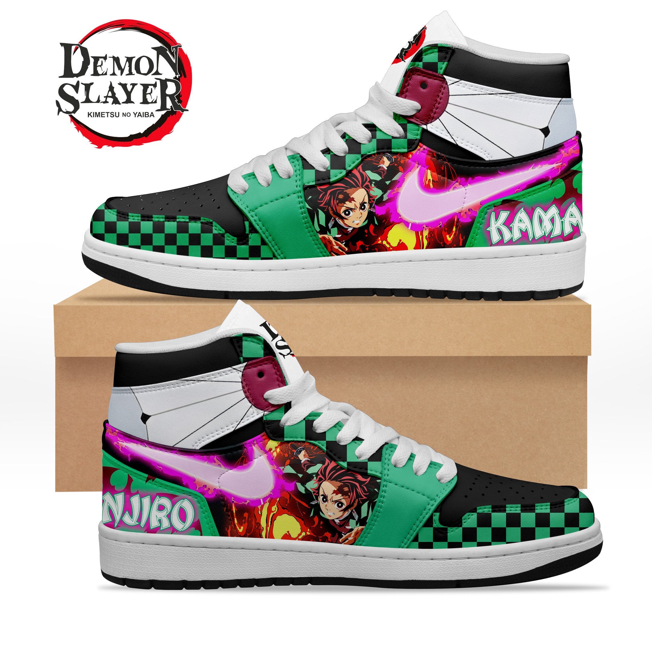 Ideafootwear Demon Slayer Kimetsu no Yaiba AJ1 High Sneakers Shoes For Men And Women 1
