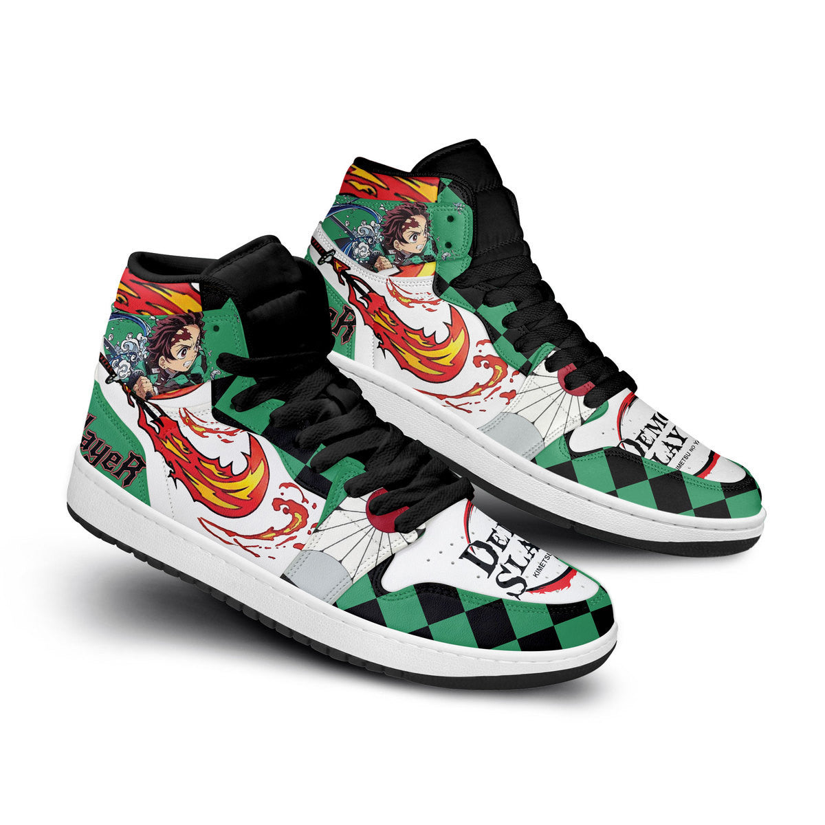 Ideafootwear Demon Slayer AJ1 High Sneakers Shoes For Men And Women 1