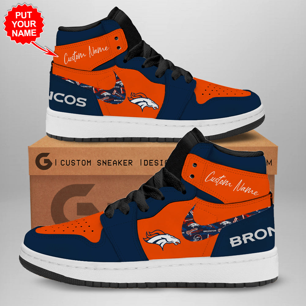 Ideafootwear Denver Broncos AJ1 High Sneakers Shoes For Men And Women 3