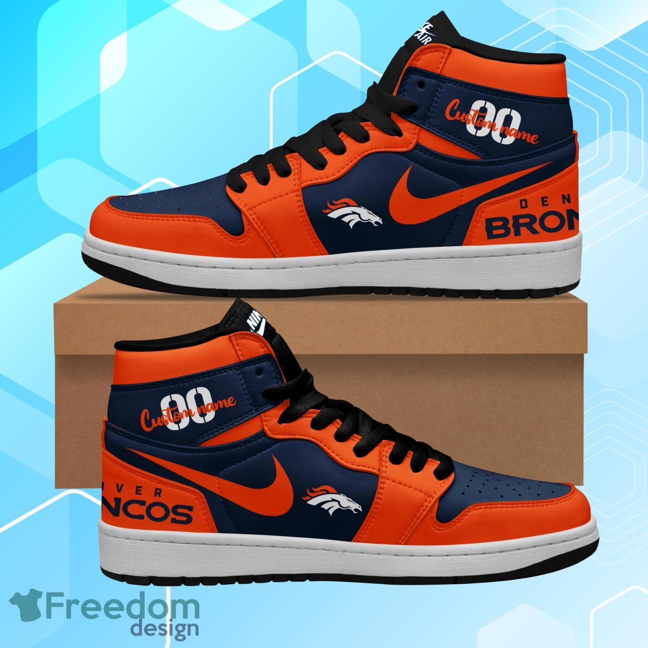Ideafootwear Denver Broncos AJ1 High Sneakers Shoes For Men And Women 2
