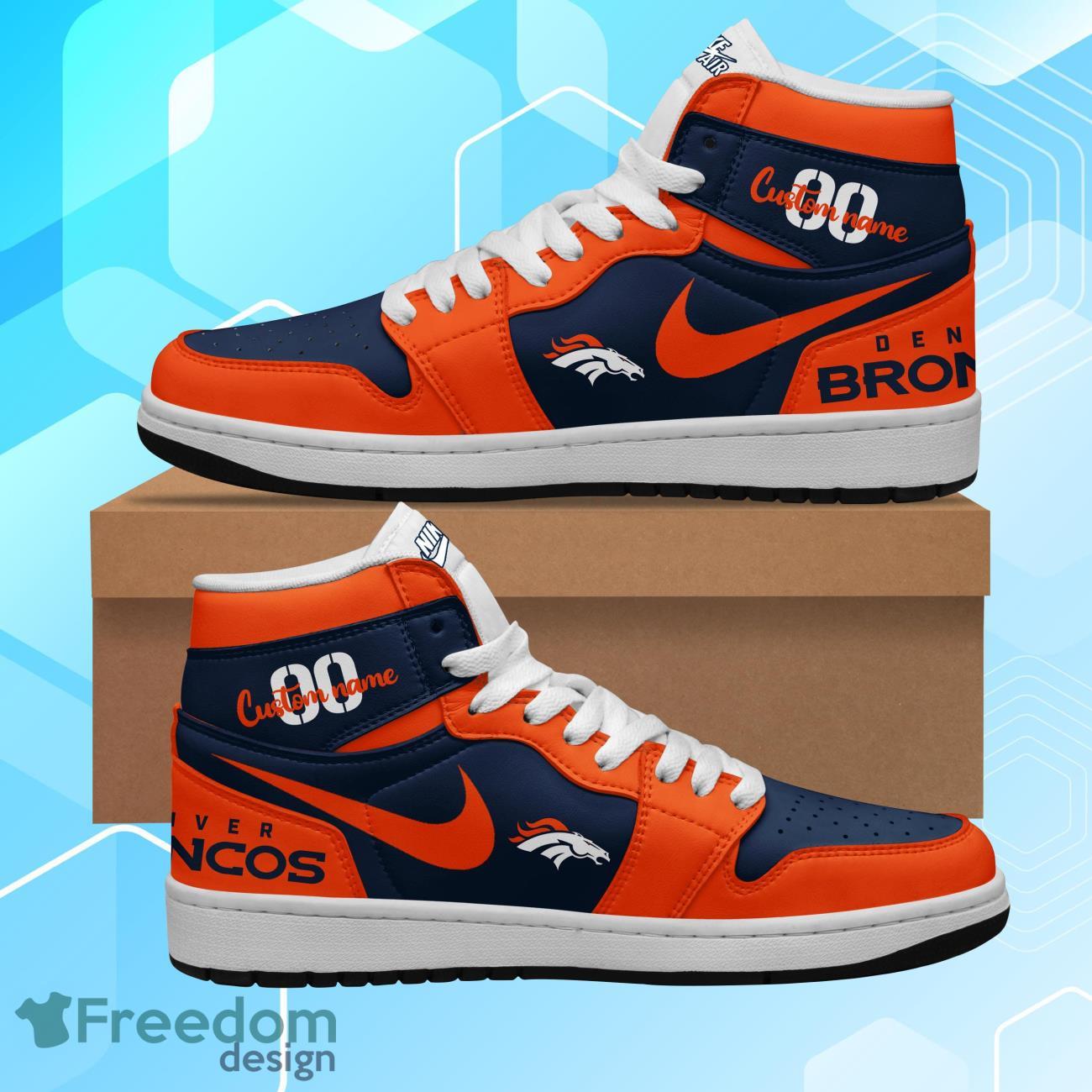 Ideafootwear Denver Broncos AJ1 High Sneakers Shoes For Men And Women 1