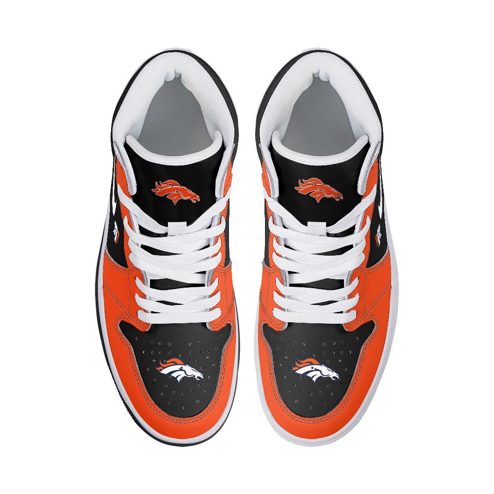 Ideafootwear Denver Broncos AJ1 High Sneakers Shoes For Men And Women 8