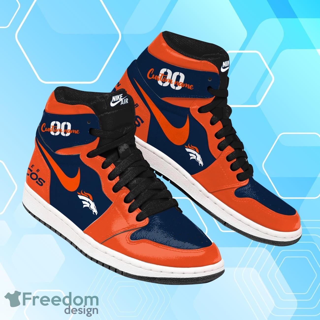 Ideafootwear Denver Broncos AJ1 High Sneakers Shoes For Men And Women 2