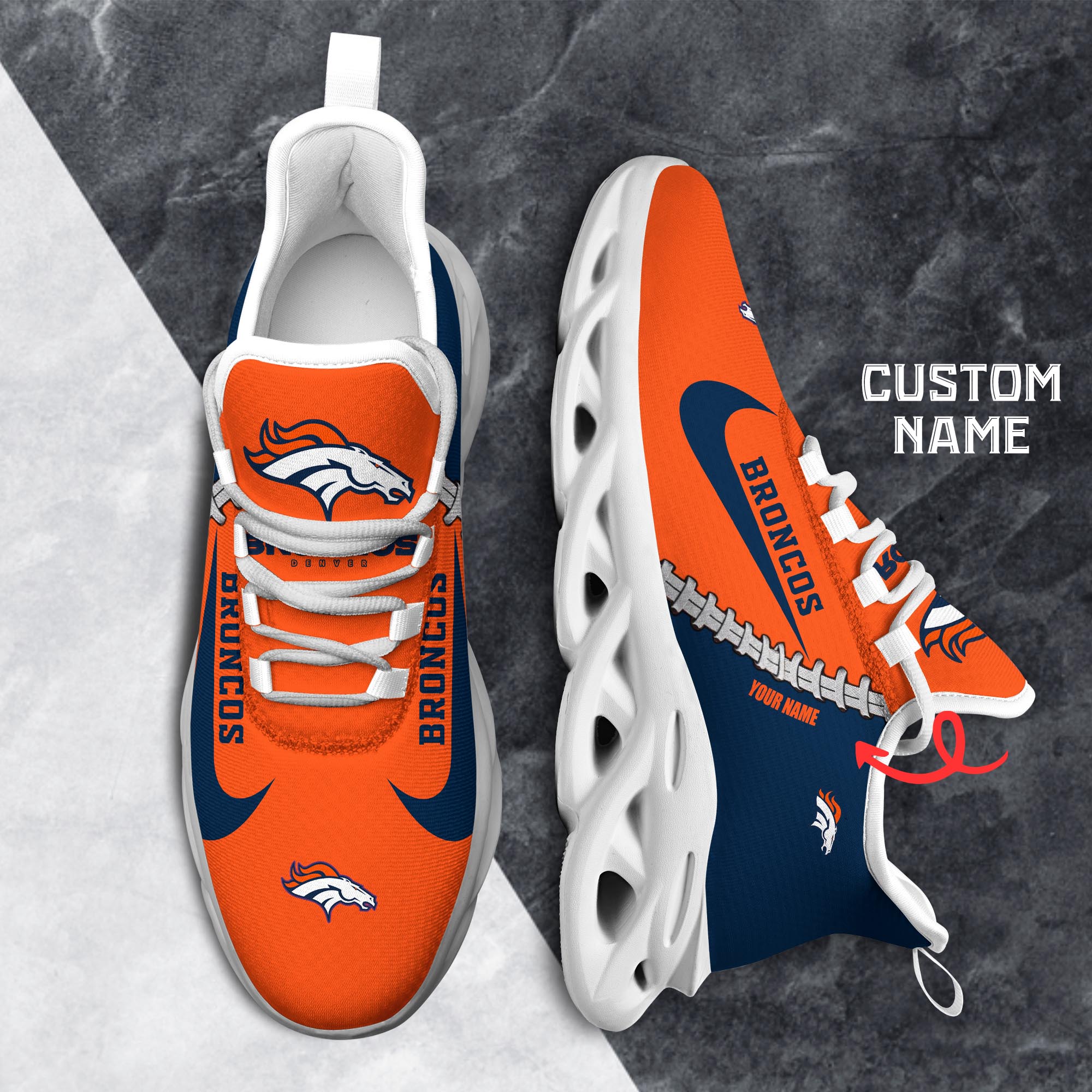 Ideafootwear Denver Broncos Max Soul Shoes Sneakers For Men And Women 44