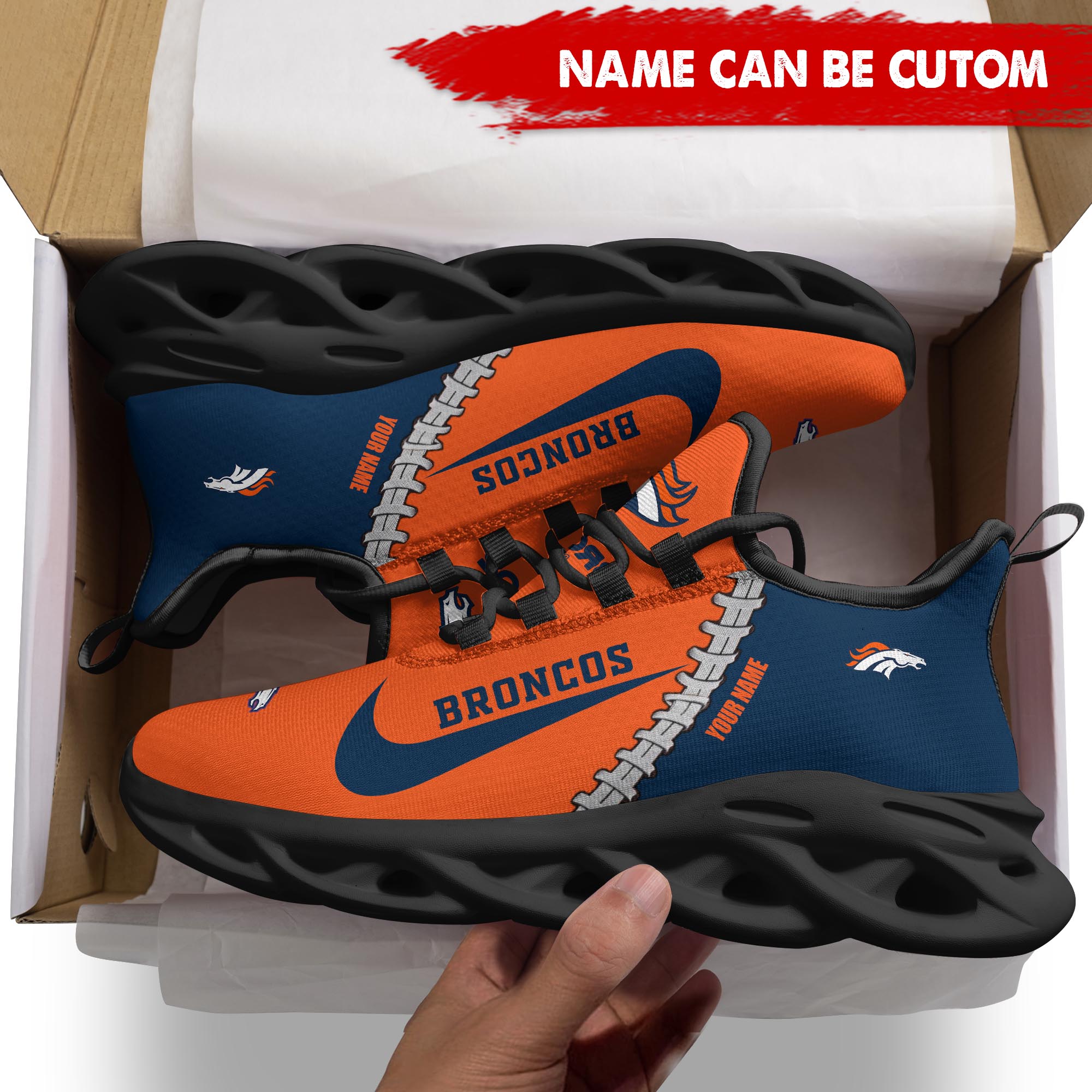 Ideafootwear Denver Broncos Max Soul Shoes Sneakers For Men And Women 44