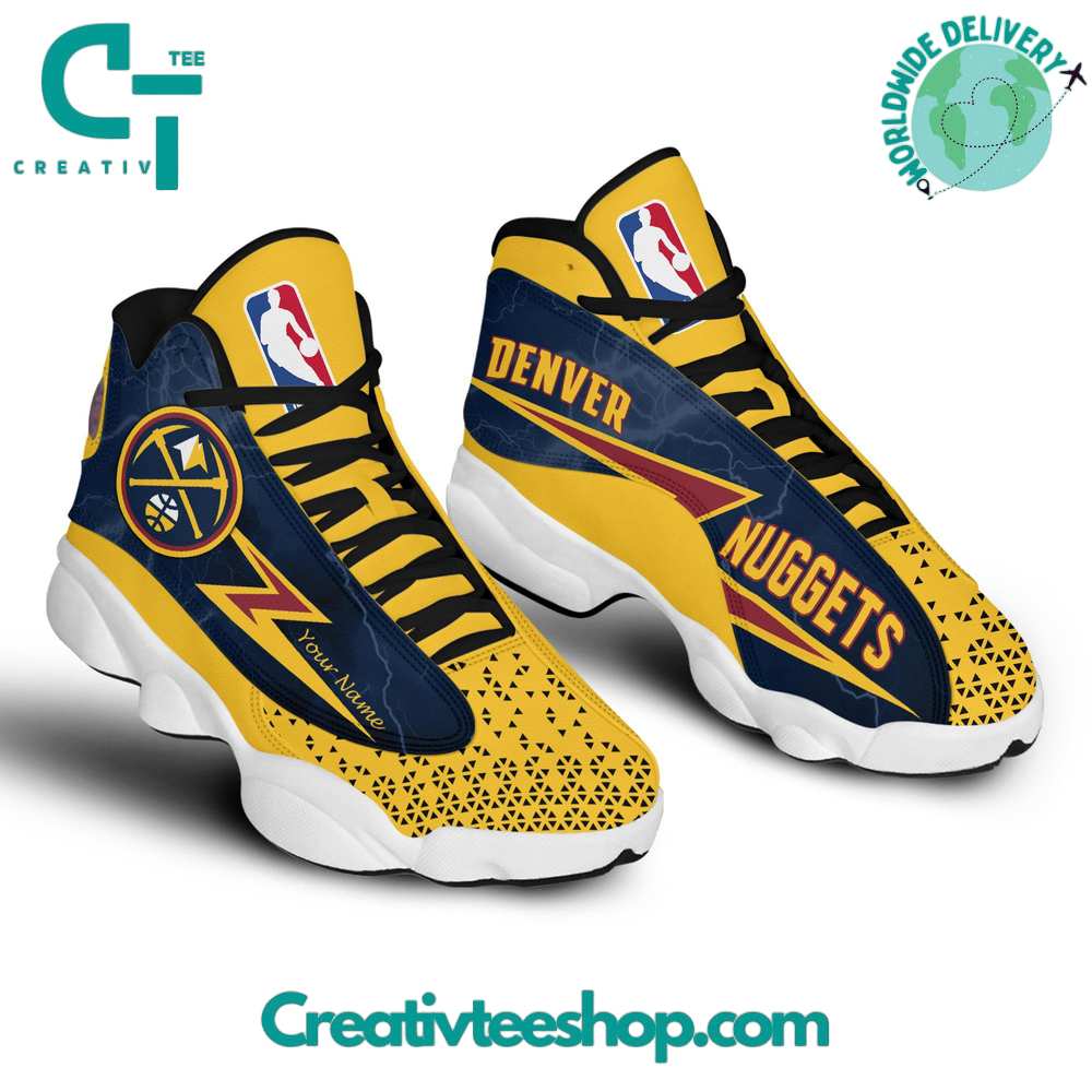 Ideafootwear Denver Nuggets AJ13 Sneakers Shoes For Men And Women 8
