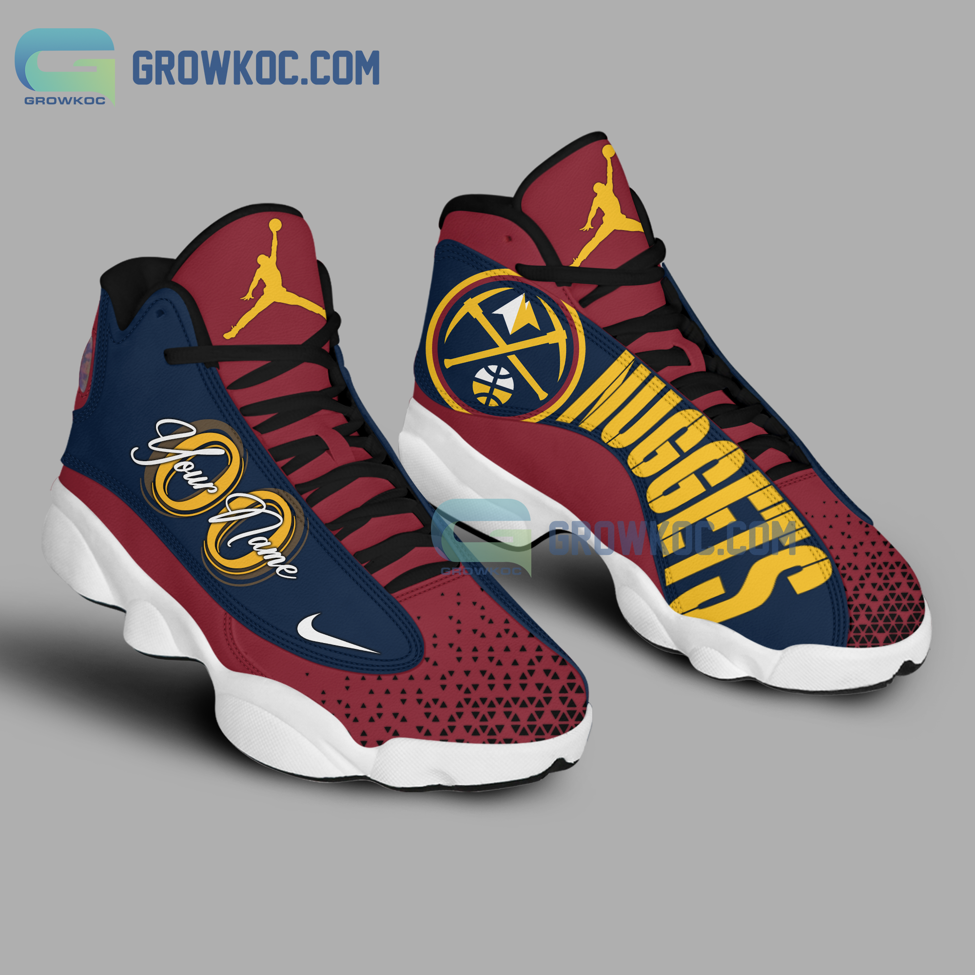 Ideafootwear Denver Nuggets AJ13 Sneakers Shoes For Men And Women 4