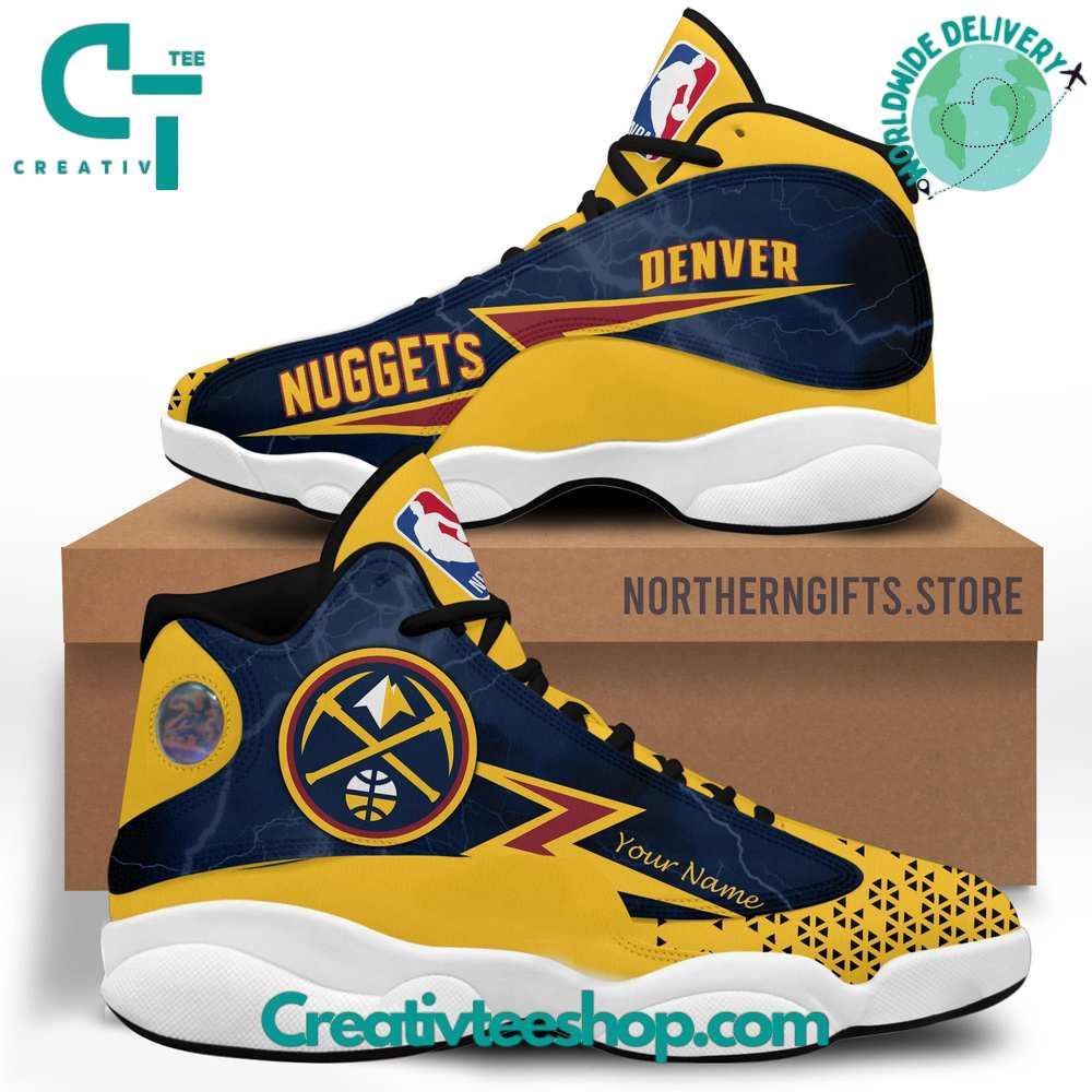 Ideafootwear Denver Nuggets AJ13 Sneakers Shoes For Men And Women 8