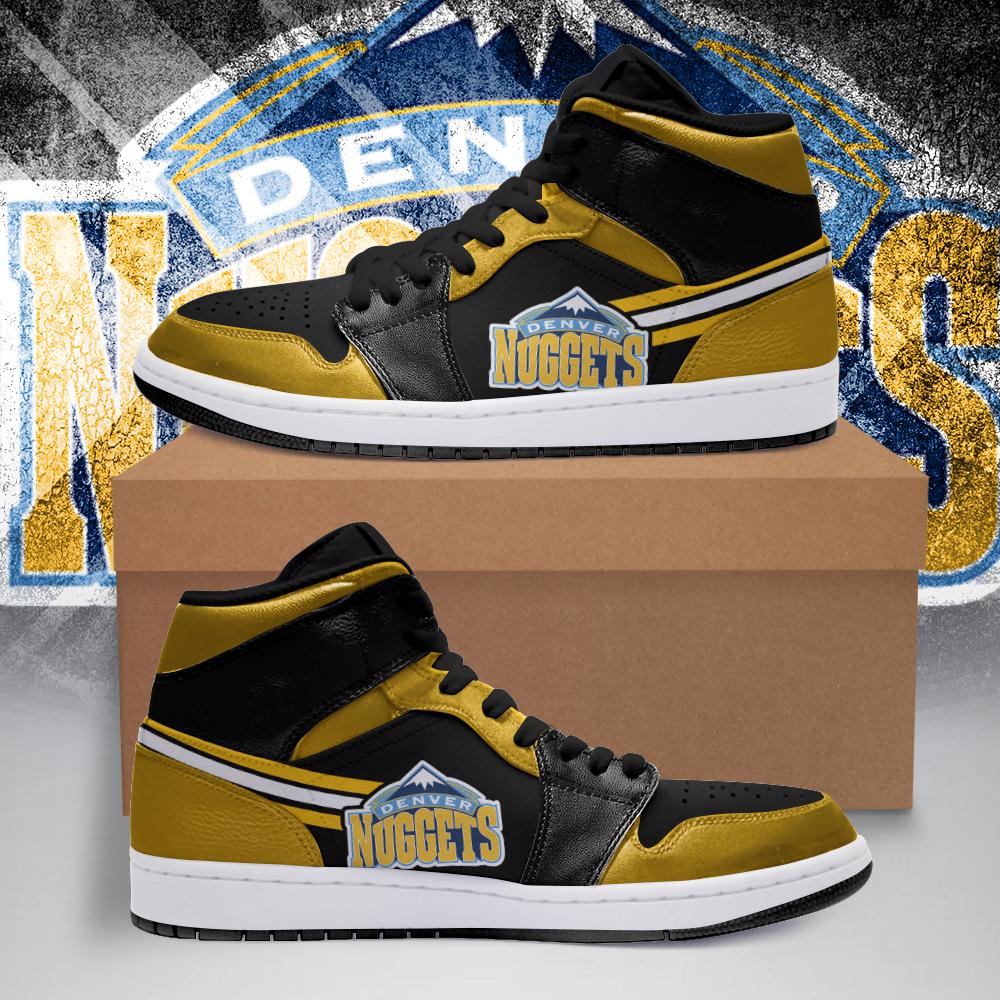 Ideafootwear Denver Nuggets NBA AJ1 High Sneakers Shoes For Men And Women 1