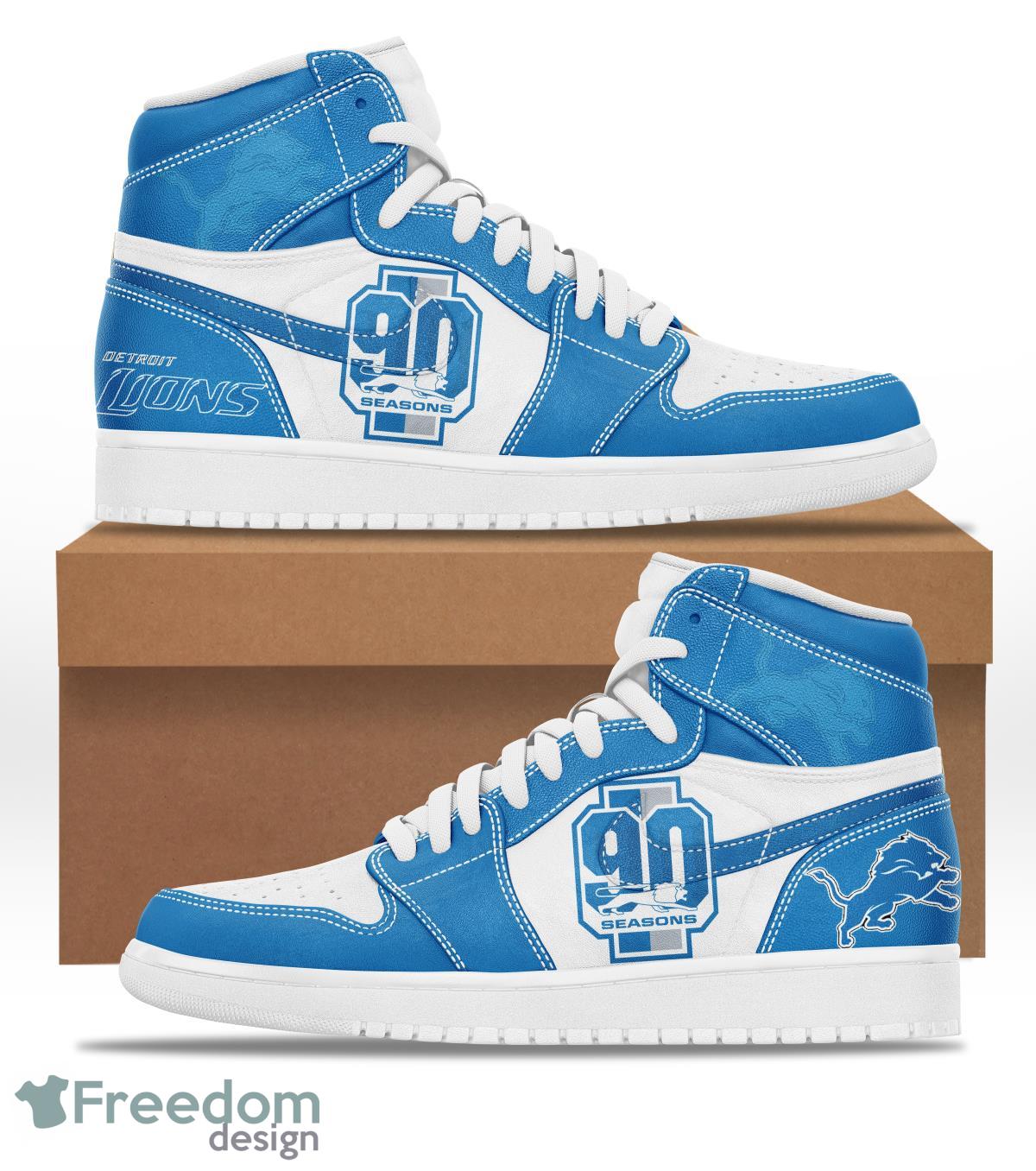 Ideafootwear Detroit Lions AJ1 High Sneakers Shoes For Men And Women 14