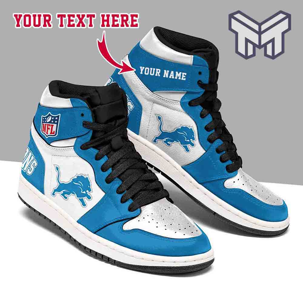 Ideafootwear Detroit Lions AJ1 High Sneakers Shoes For Men And Women 7