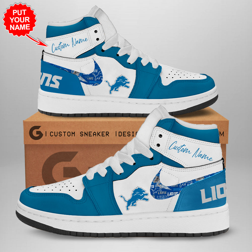 Ideafootwear Detroit Lions AJ1 High Sneakers Shoes For Men And Women 9