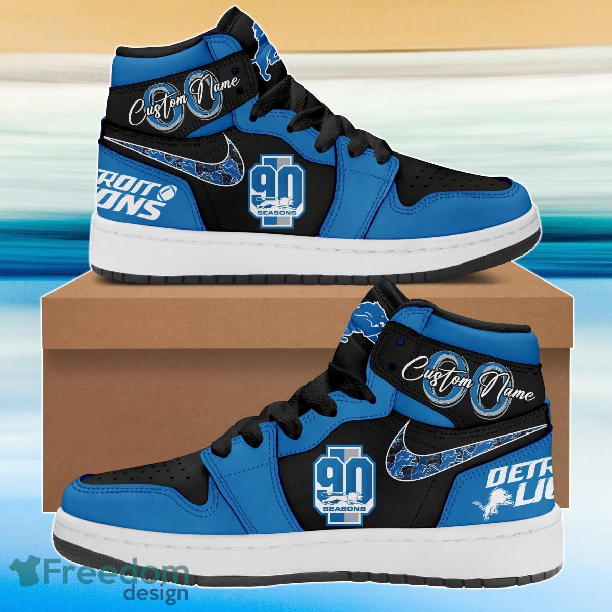 Ideafootwear Detroit Lions AJ1 High Sneakers Shoes For Men And Women 2